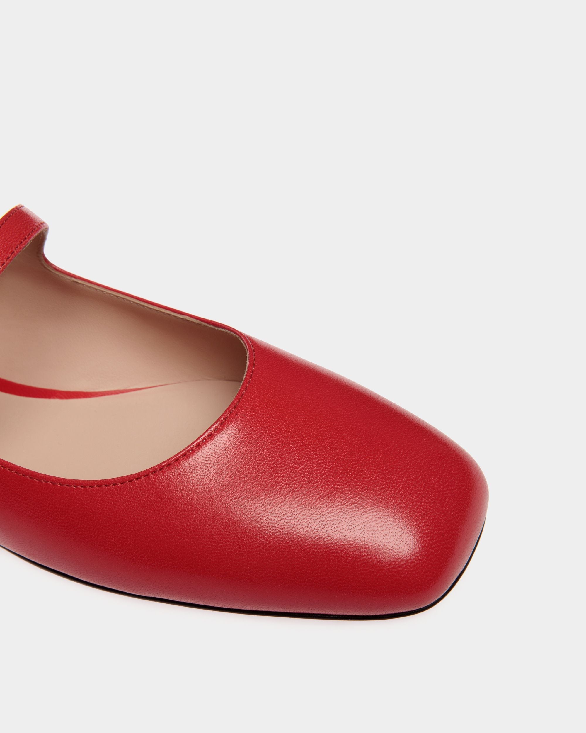 Bally Global - Zapato Plano Ballyrina De Piel Candy Red - Rojo
