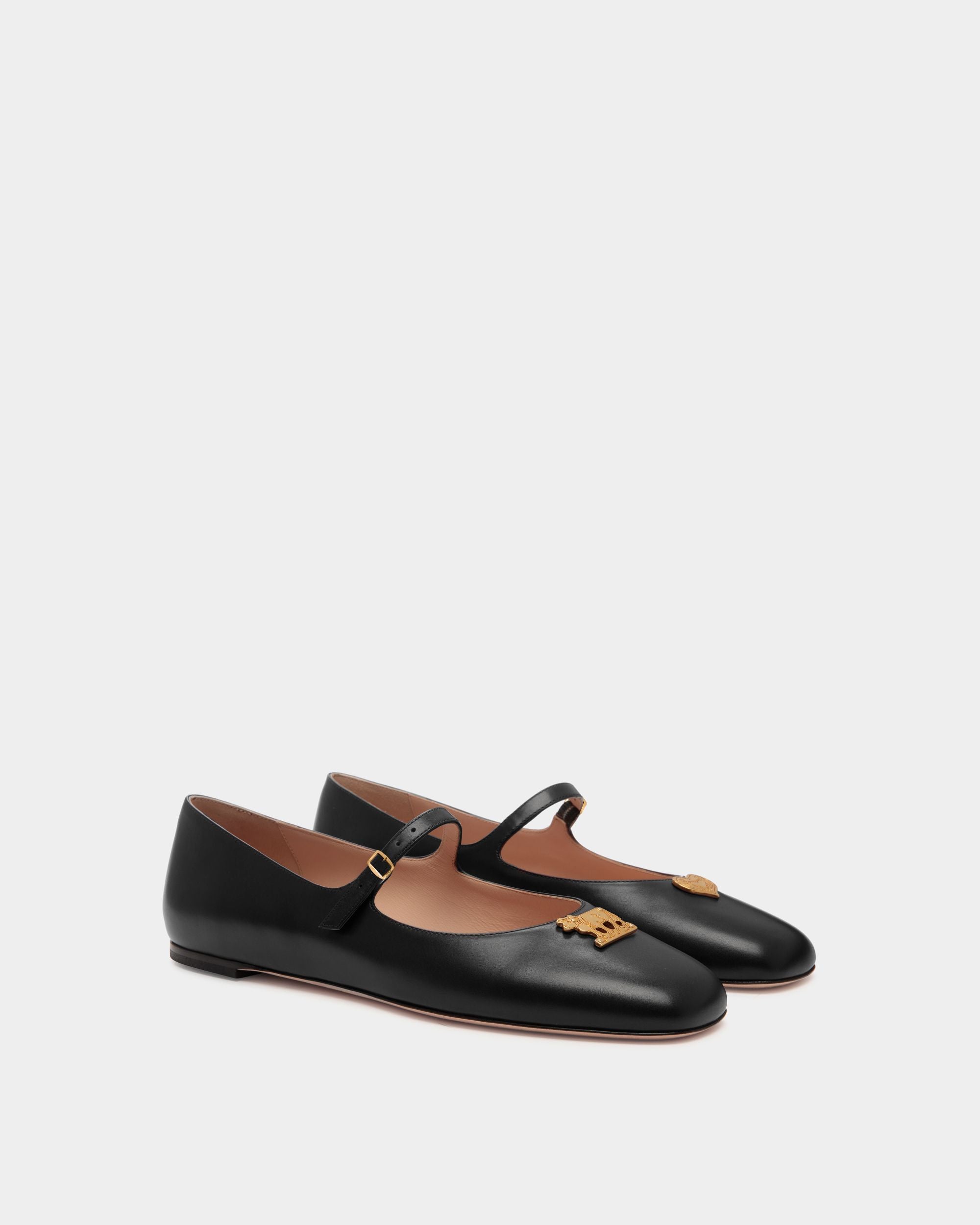 Bally Global - Ballyrina Mary-Jane Flat In Black Leather - Black