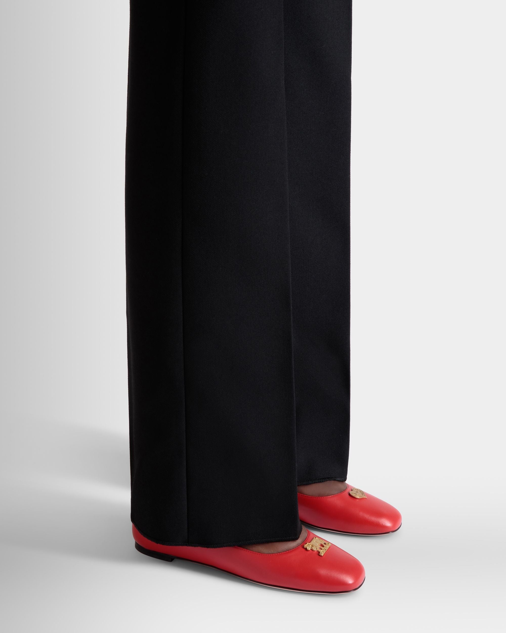Bally Global - Ballyrina Flat In Red Leather - Red