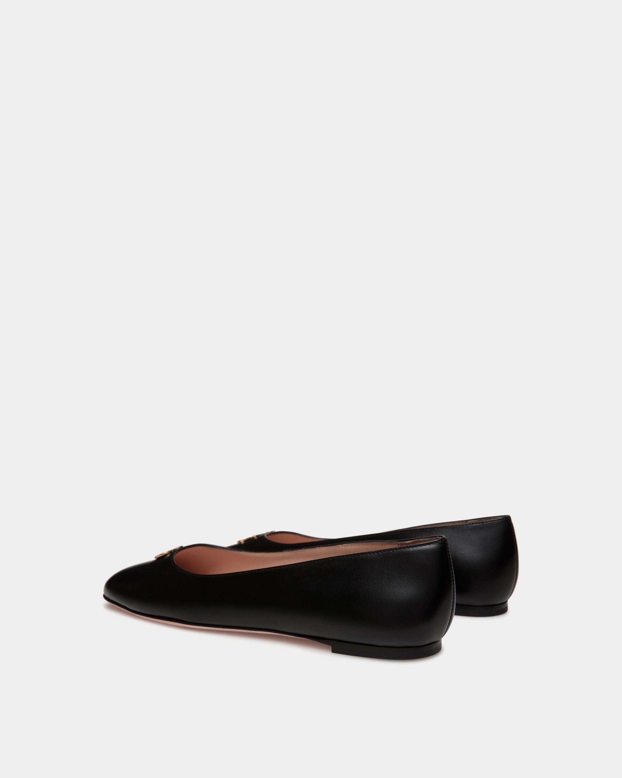 Bally Global - Ballyrina Flat In Black Leather - Black