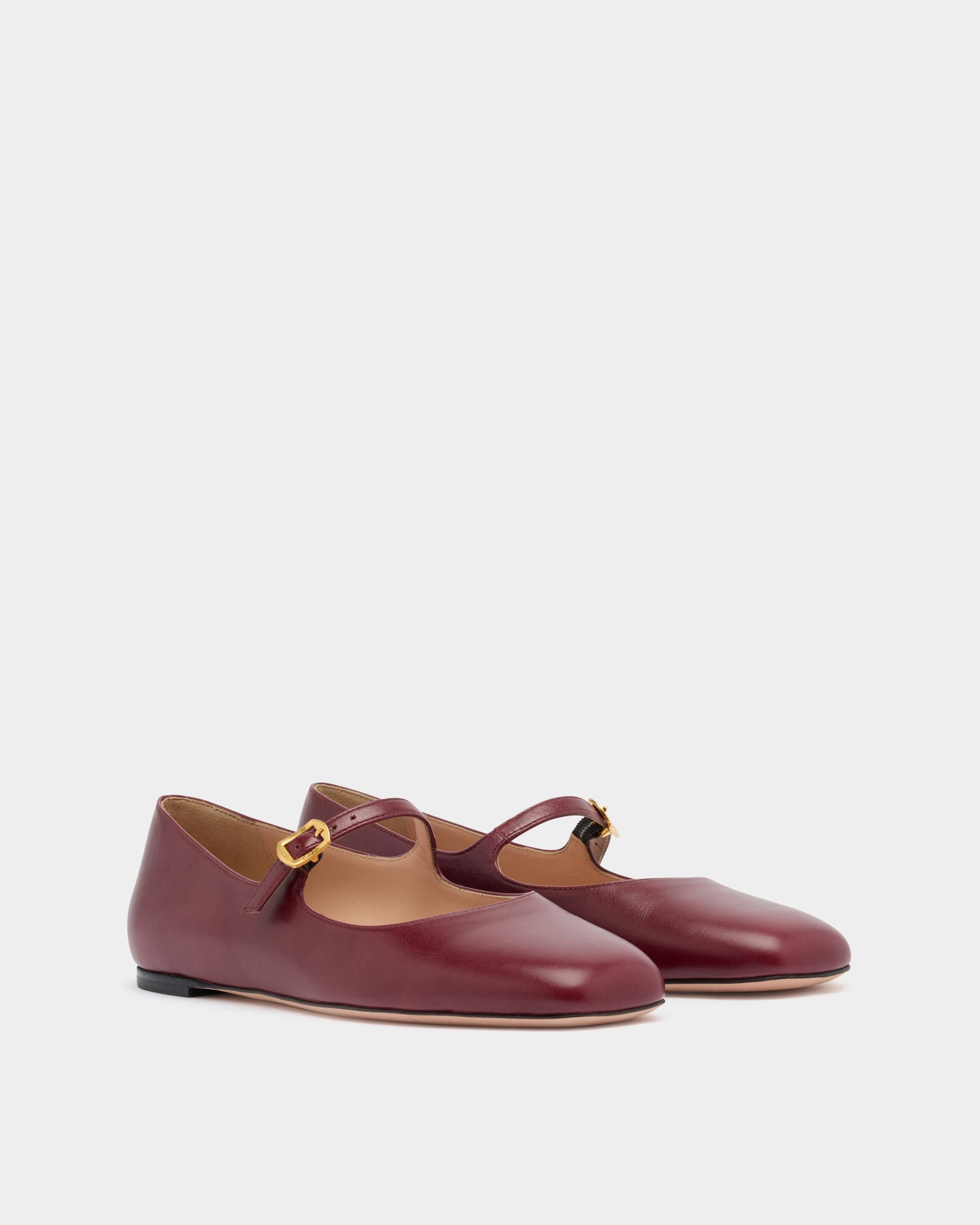 Bally Global - Ballyrina Flat in Andorra Leather - Burgundy