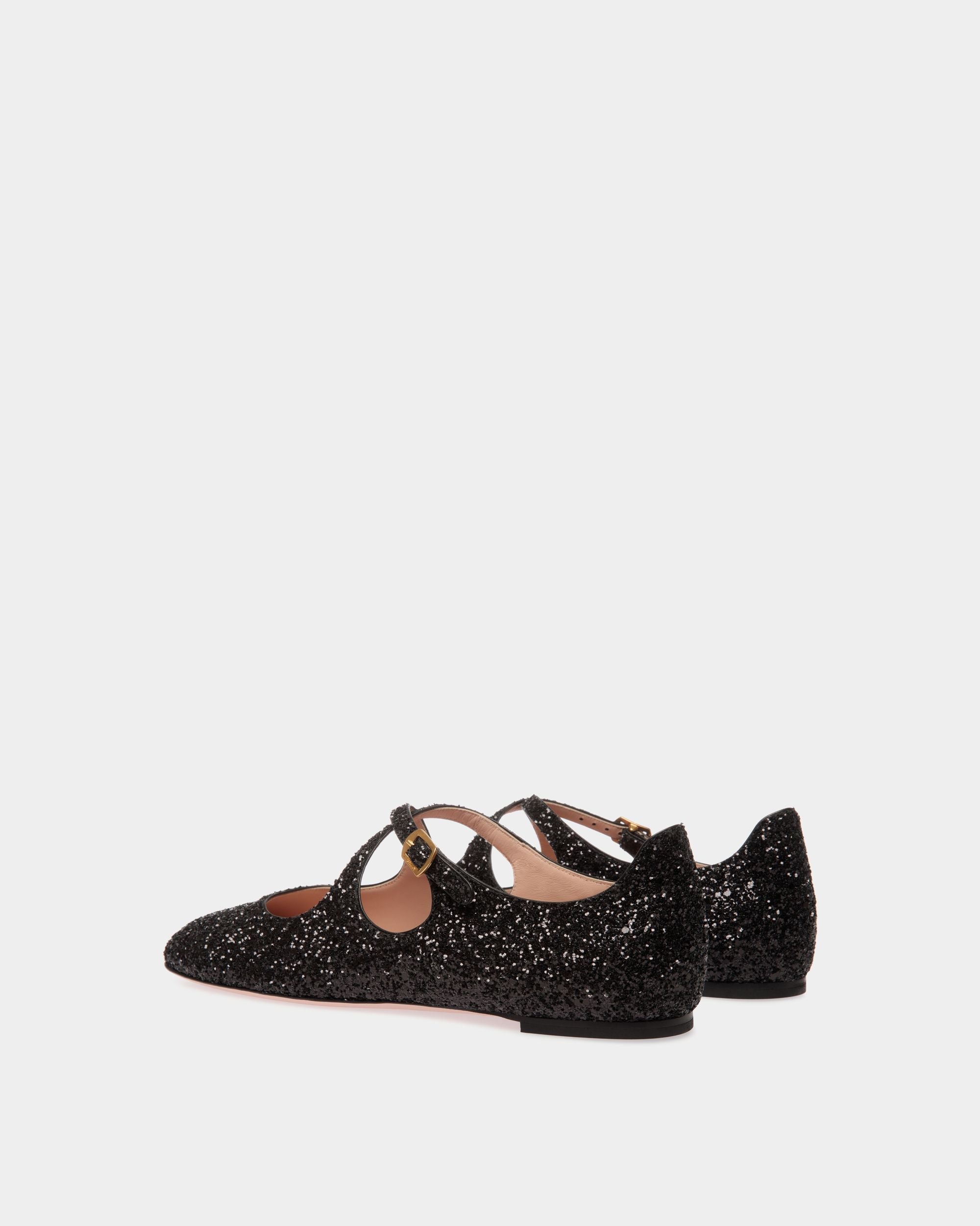 Bally Global - Zapato Plano Ballyrina Con Purpurina Negra - Negro