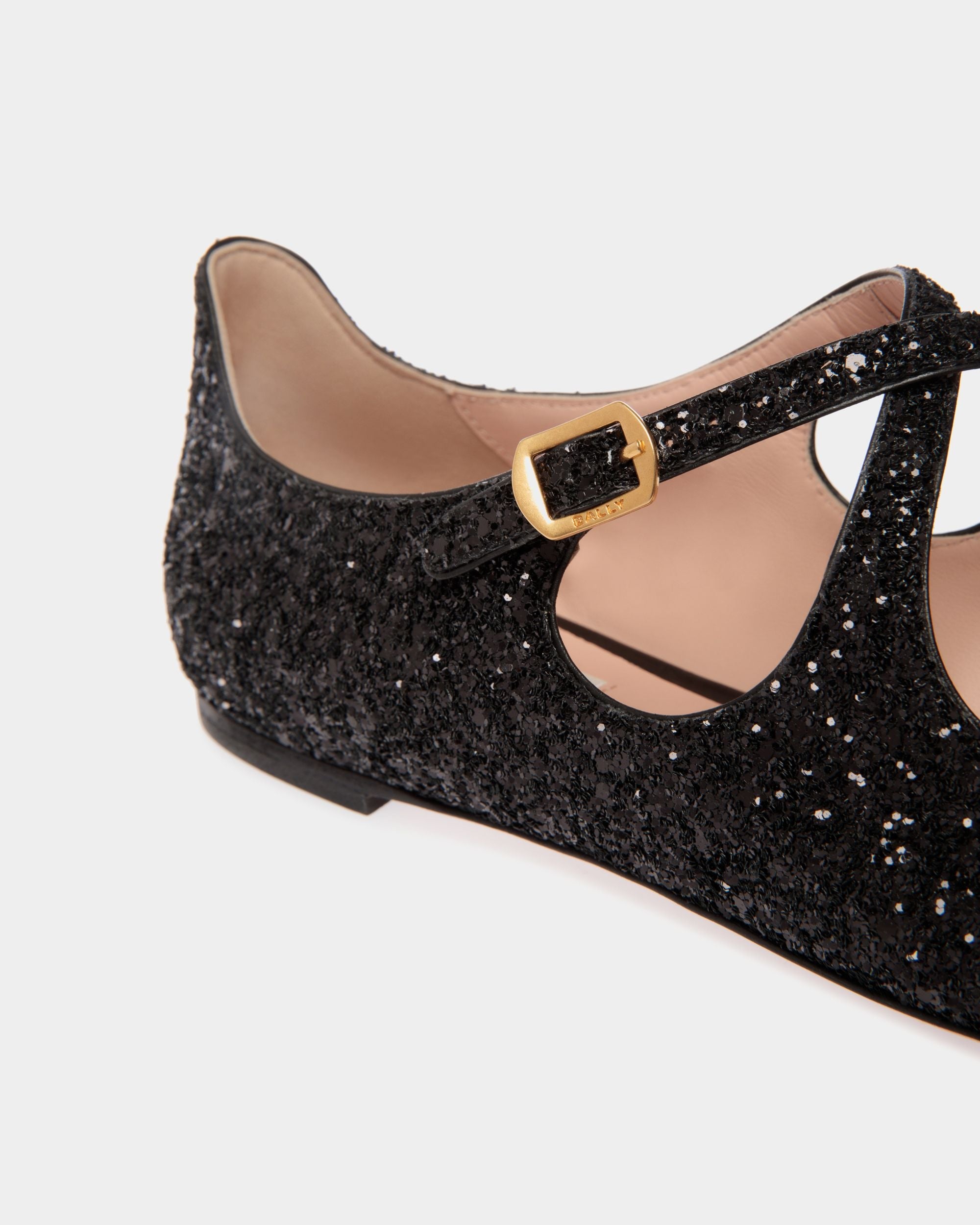 Bally Global - Zapato Plano Ballyrina Con Purpurina Negra - Negro