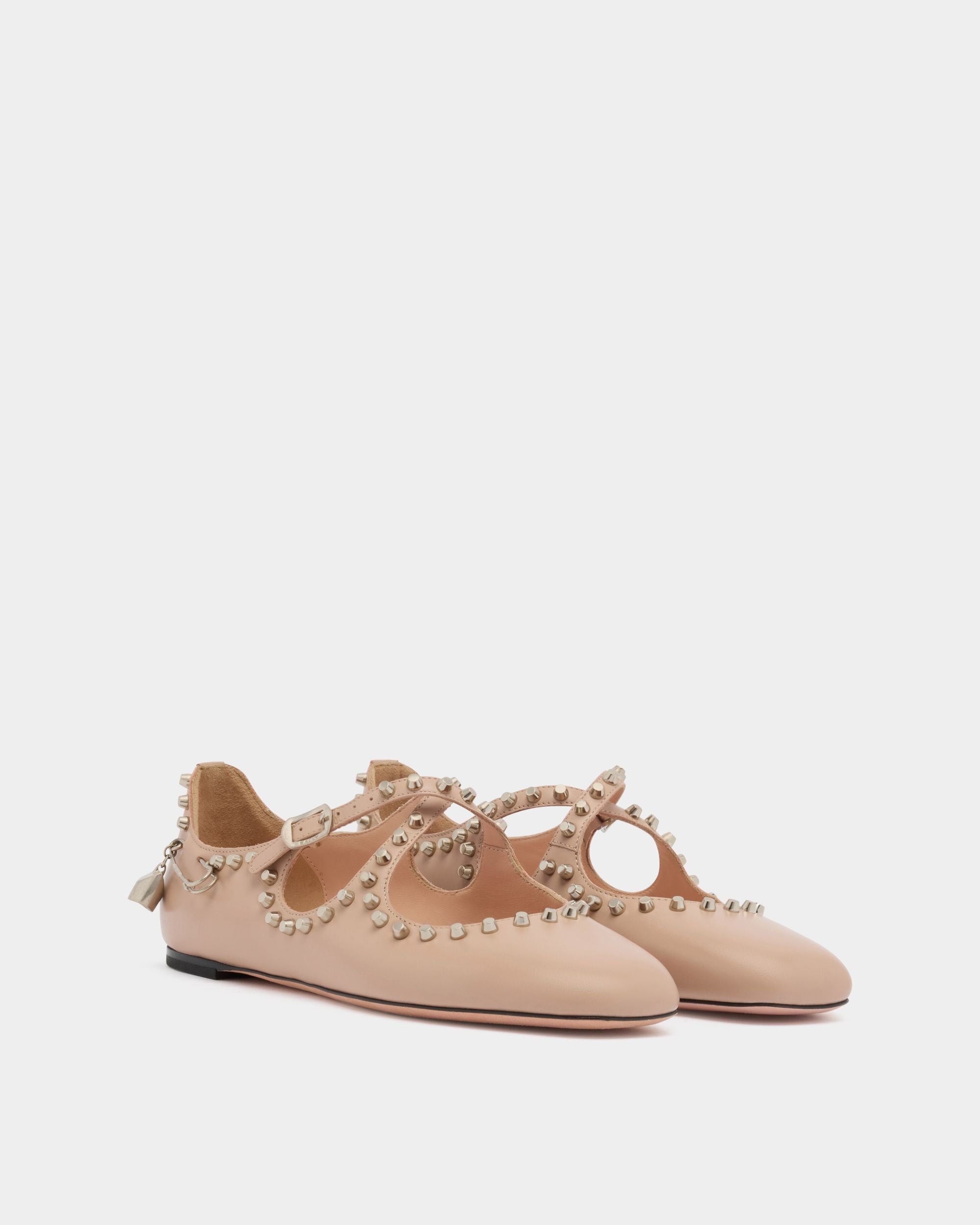 Bally Global - Chaussure À Talon Plat Ballyrina En Cuir Light Beige - Beige