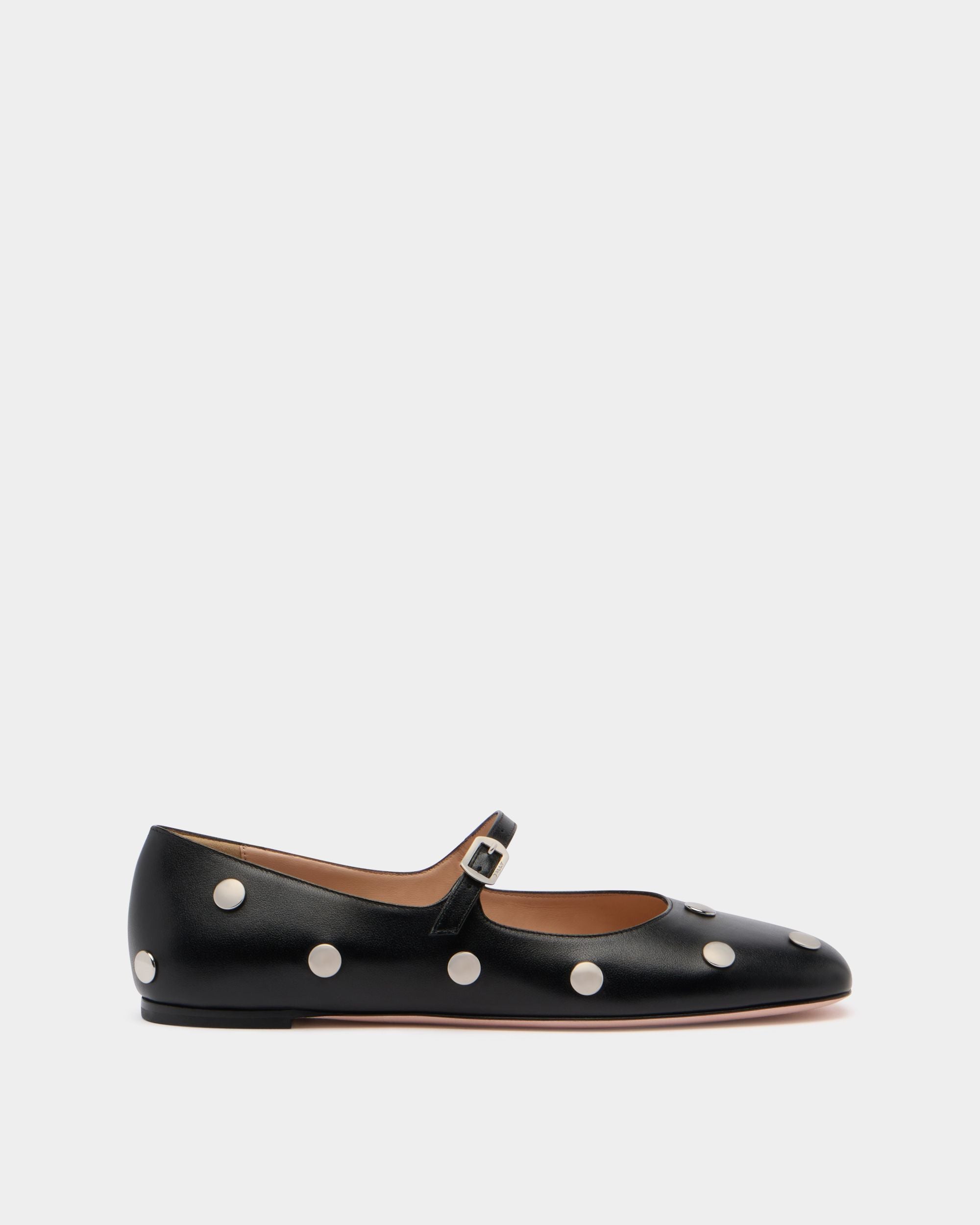 Bally Global - Ballyrina Flat in Black Leather - Black
