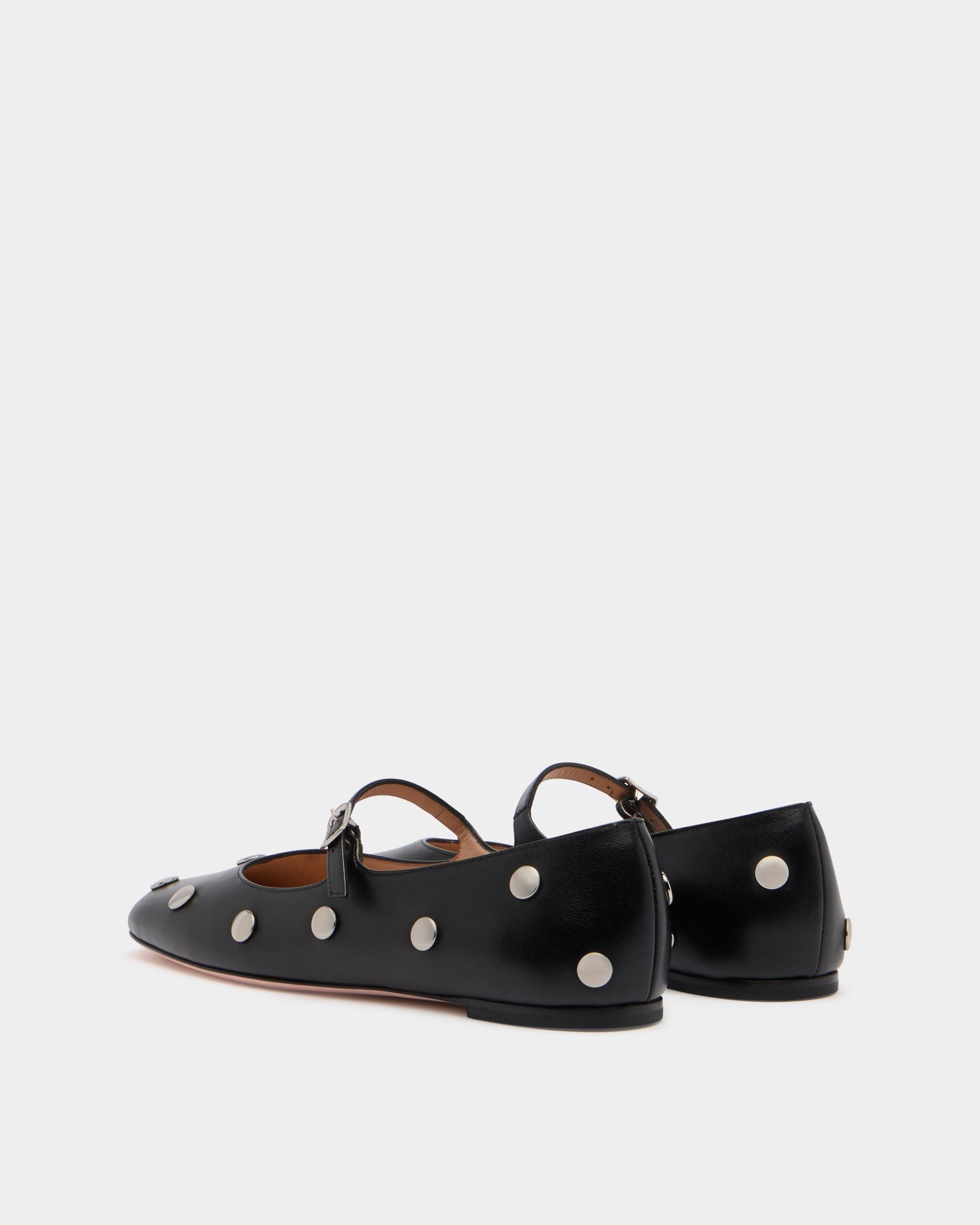 Bally Global - Ballyrina Flat in Black Leather - Black