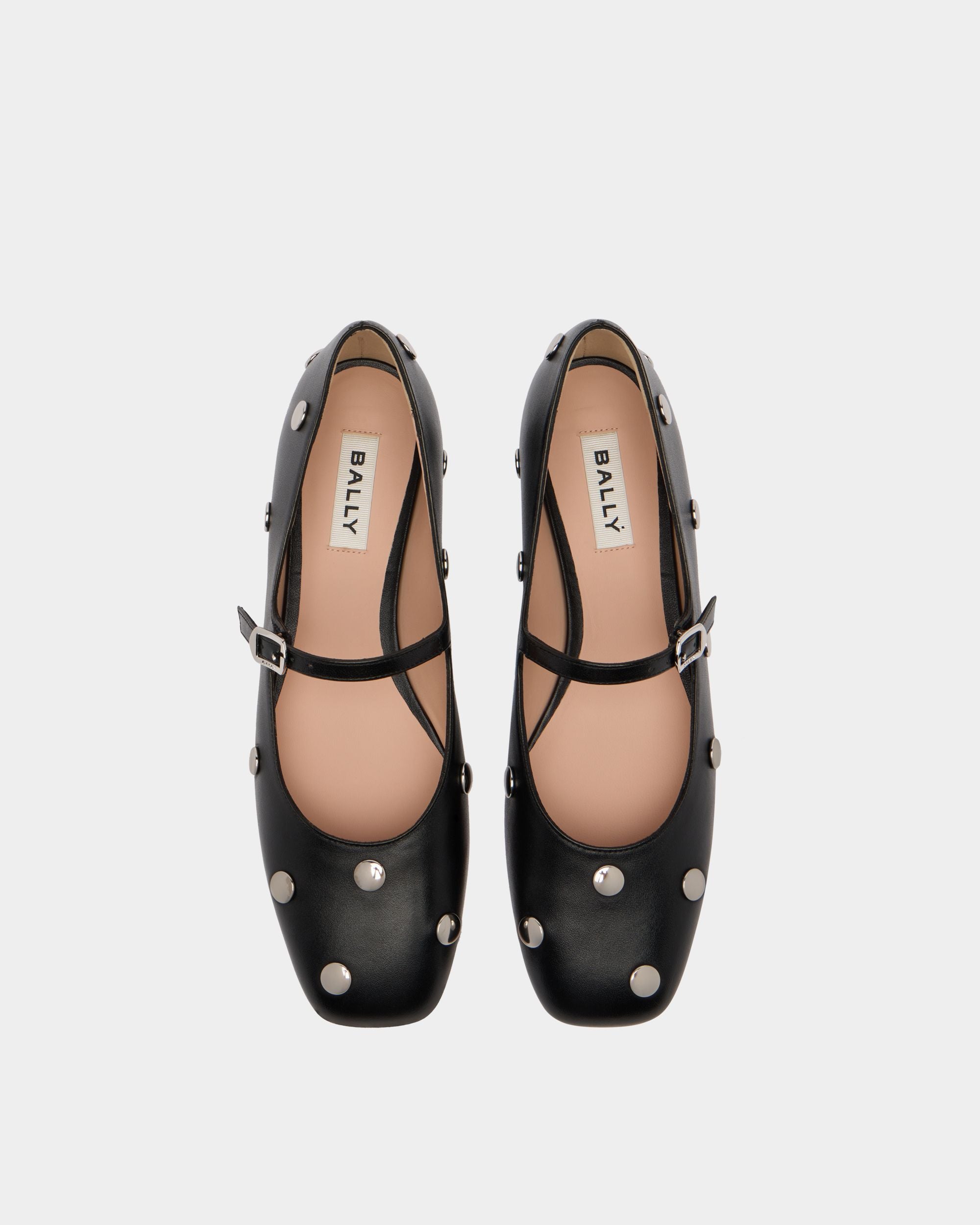 Bally Global - Ballyrina Flat in Black Leather - Black