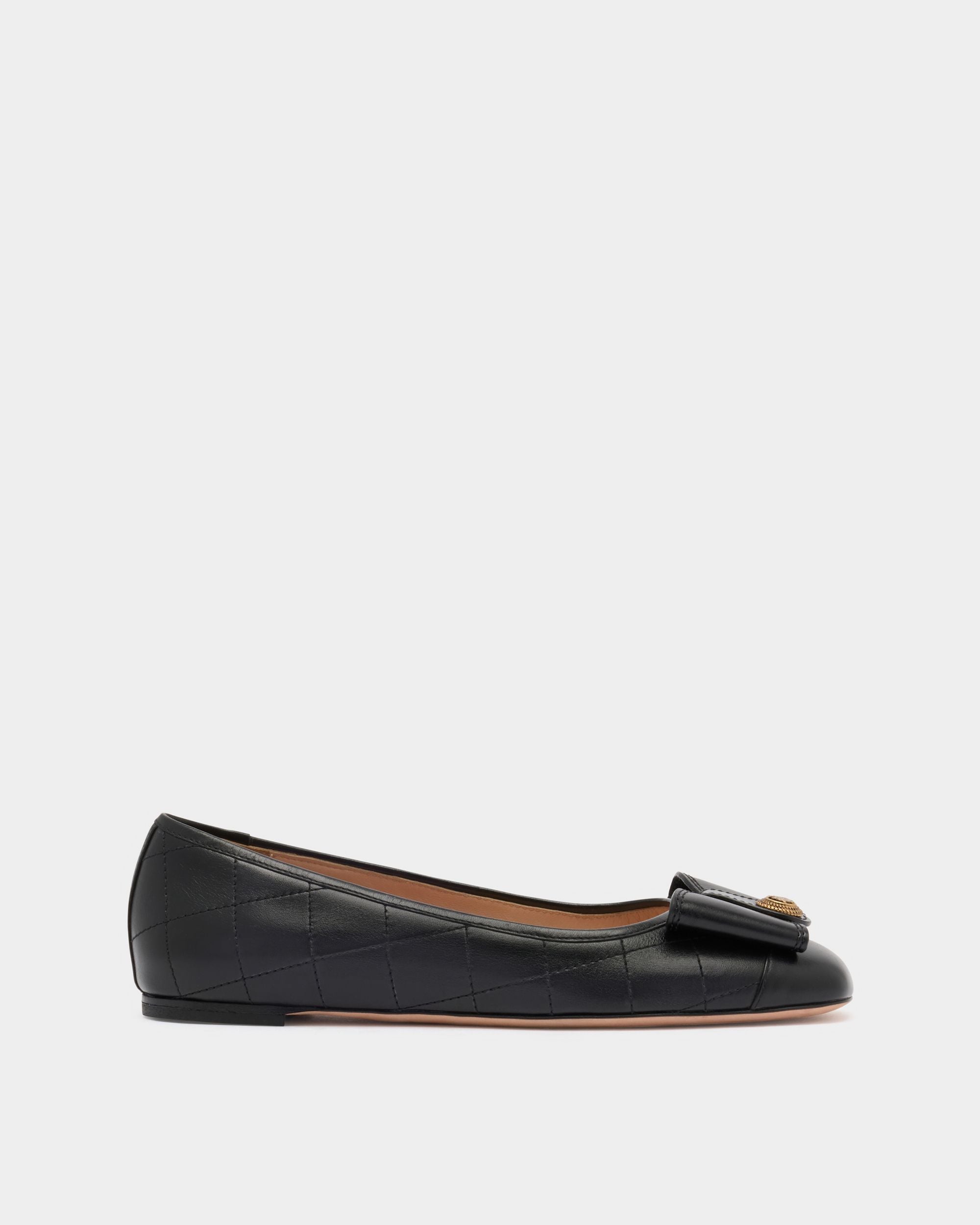 Bally Global - B-Bow Ballet Flat in Black Leather - Black