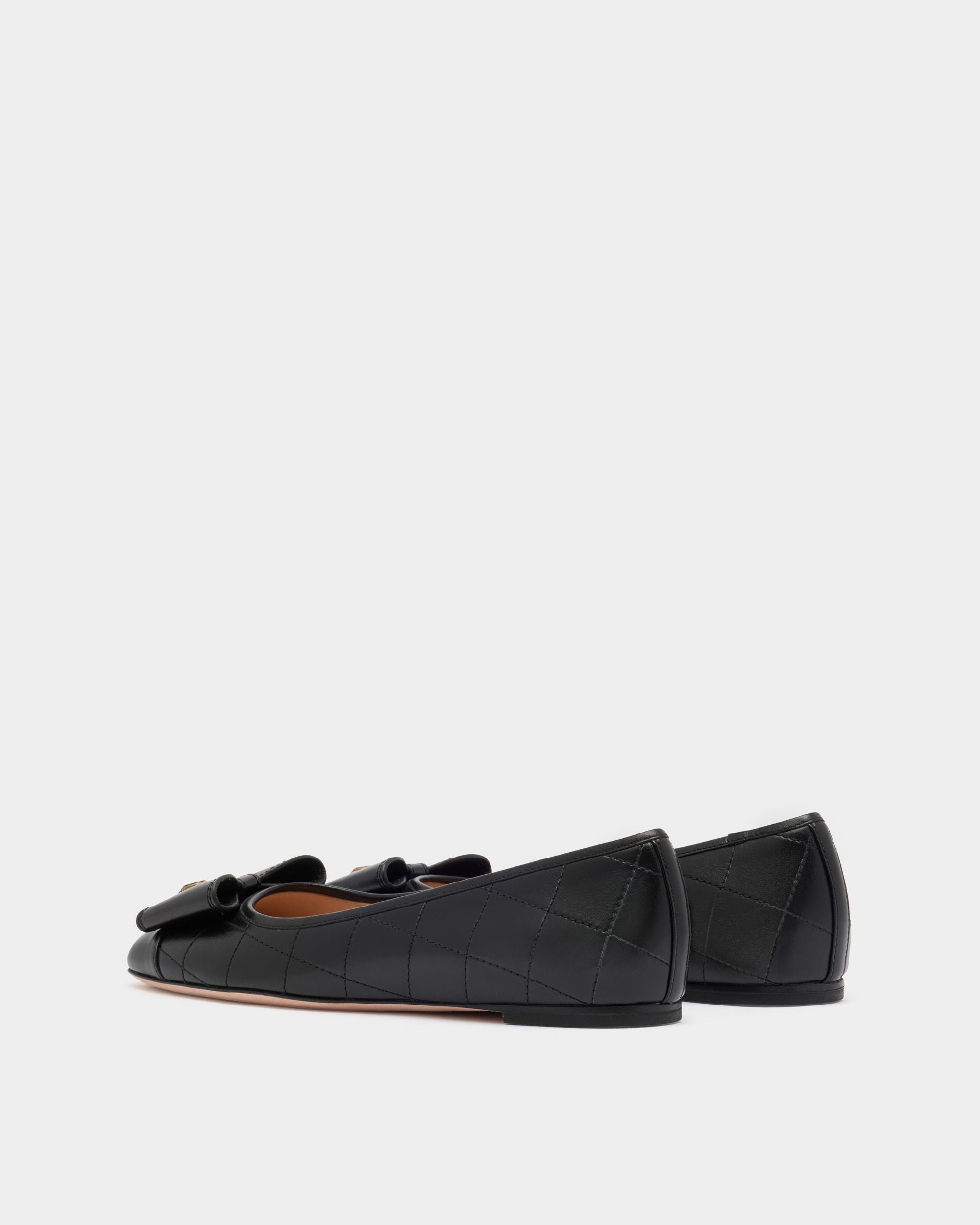 Bally Global - B-Bow Ballet Flat in Black Leather - Black