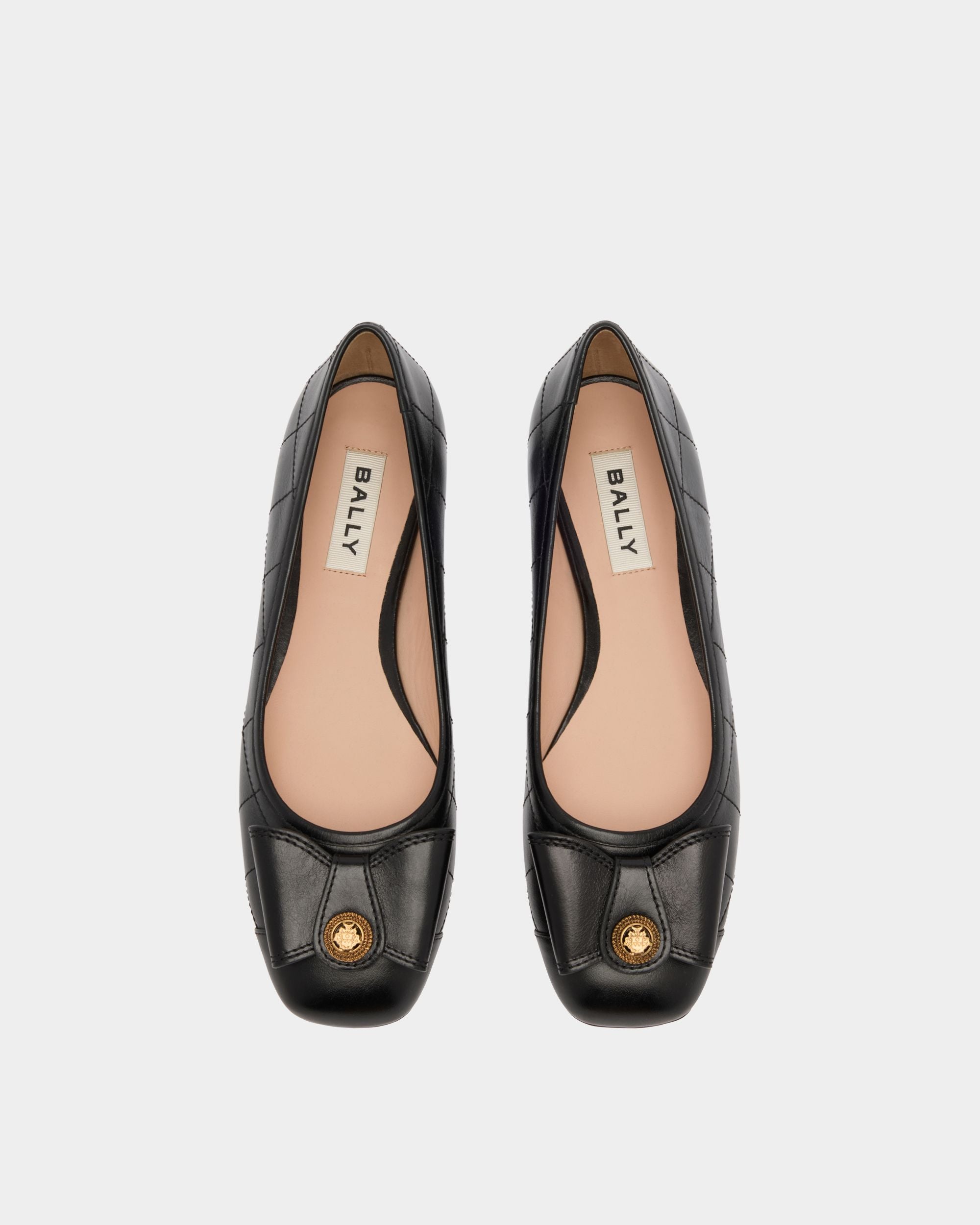 Bally Global - B-Bow Ballet Flat in Black Leather - Black