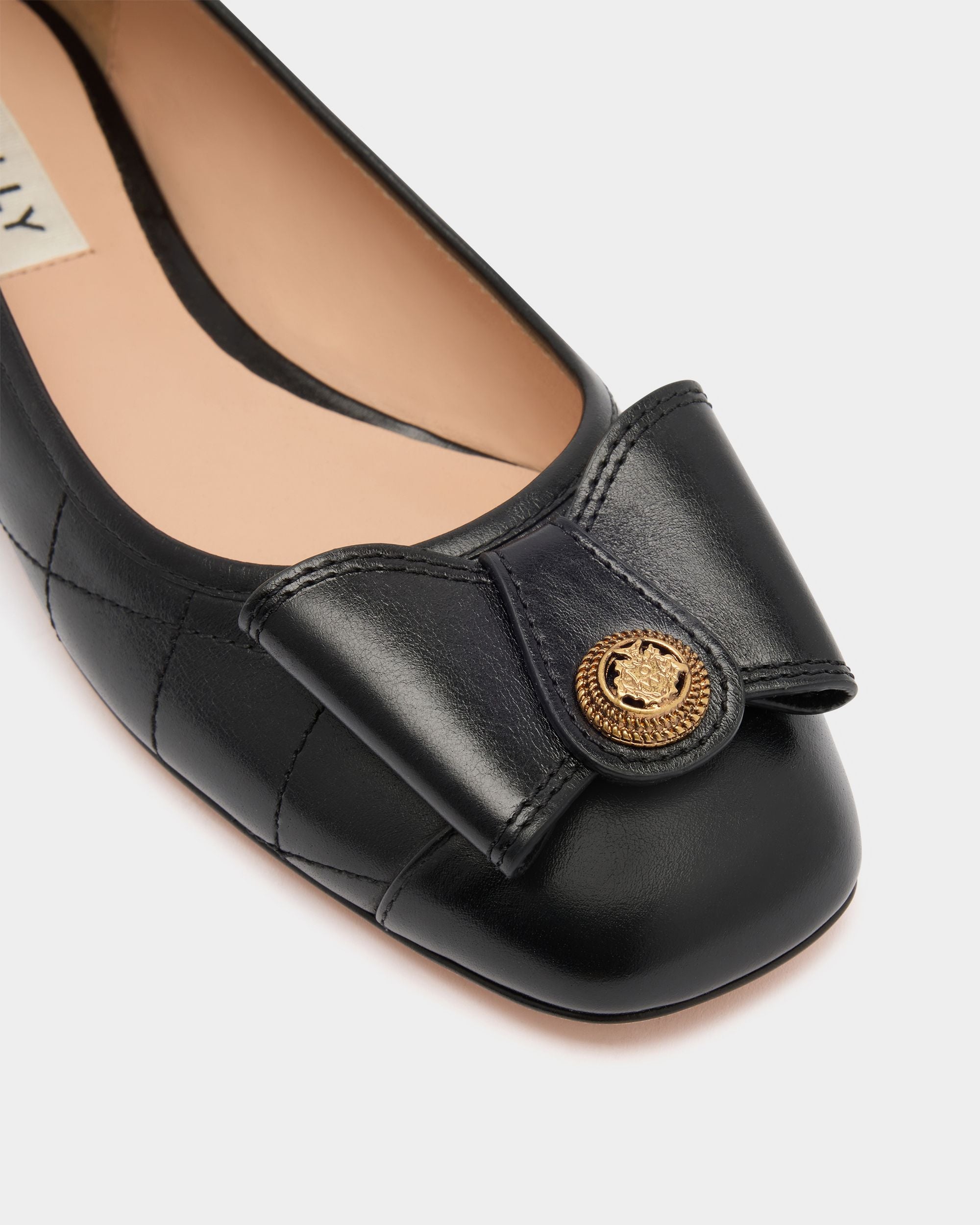 Bally Global - B-Bow Ballet Flat in Black Leather - Black