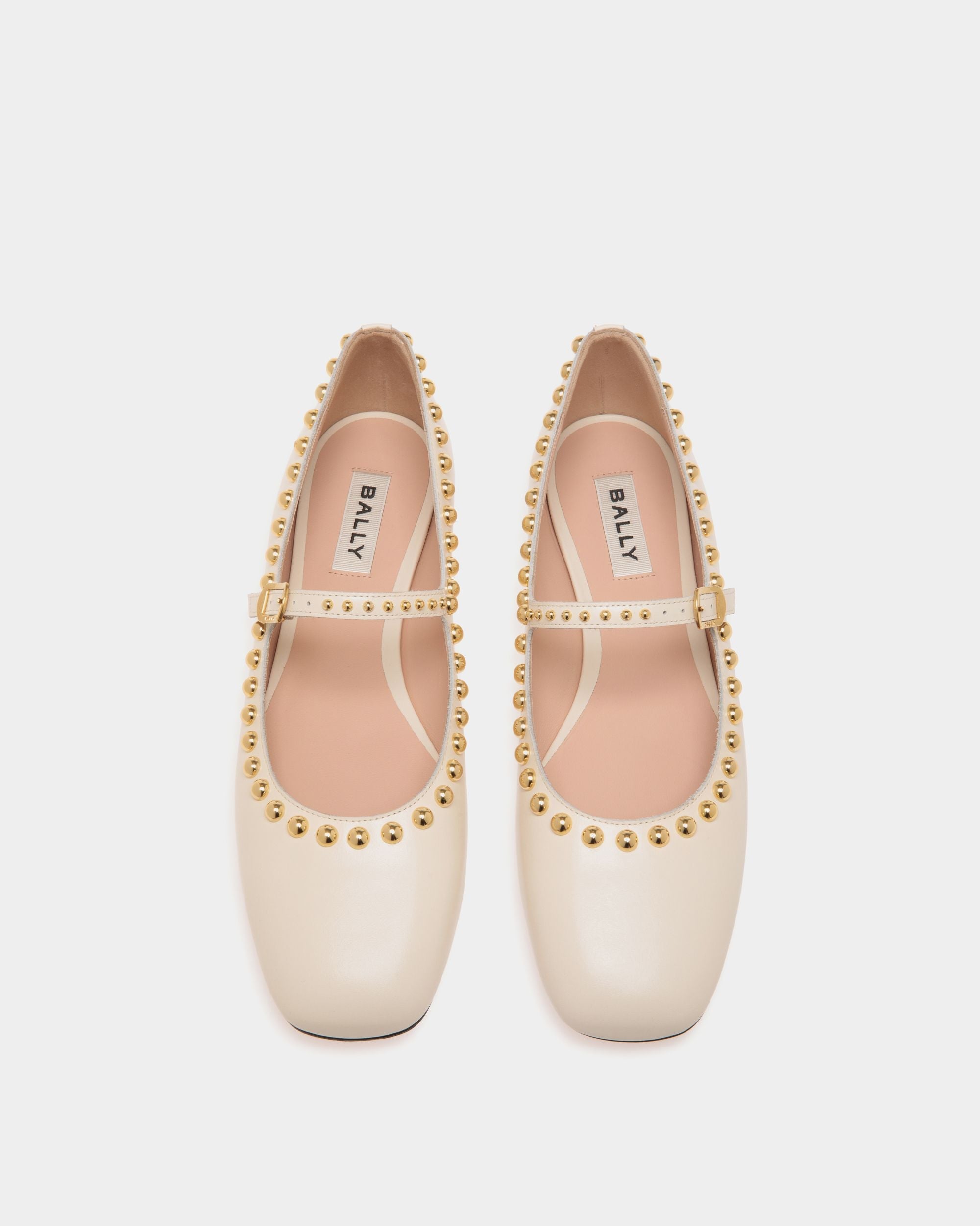 Bally Global - Ballyrina Flat in Ivory Leather - White