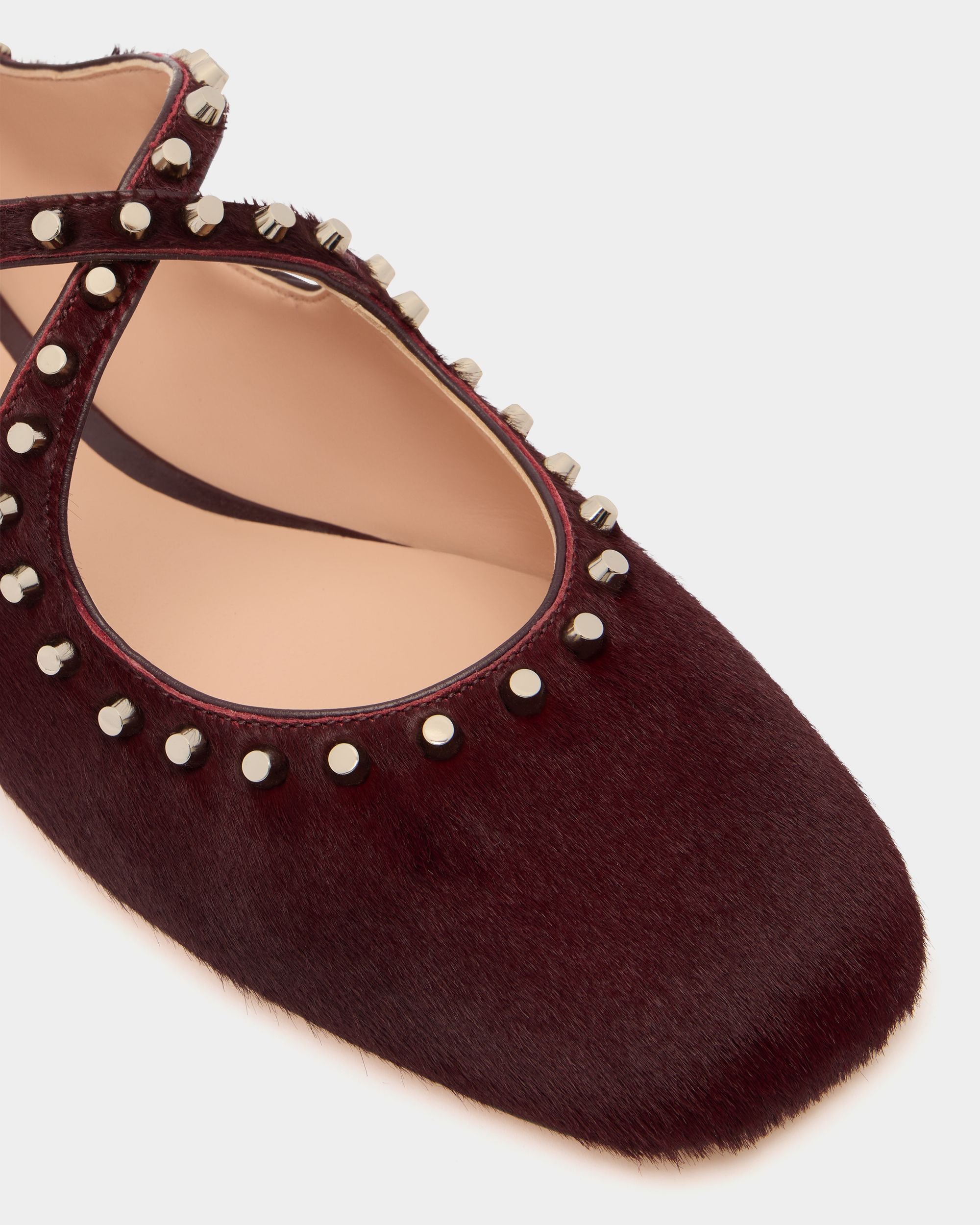 Bally Global - Ballyrina Flat in Syrah Pony Hair - Burgundy