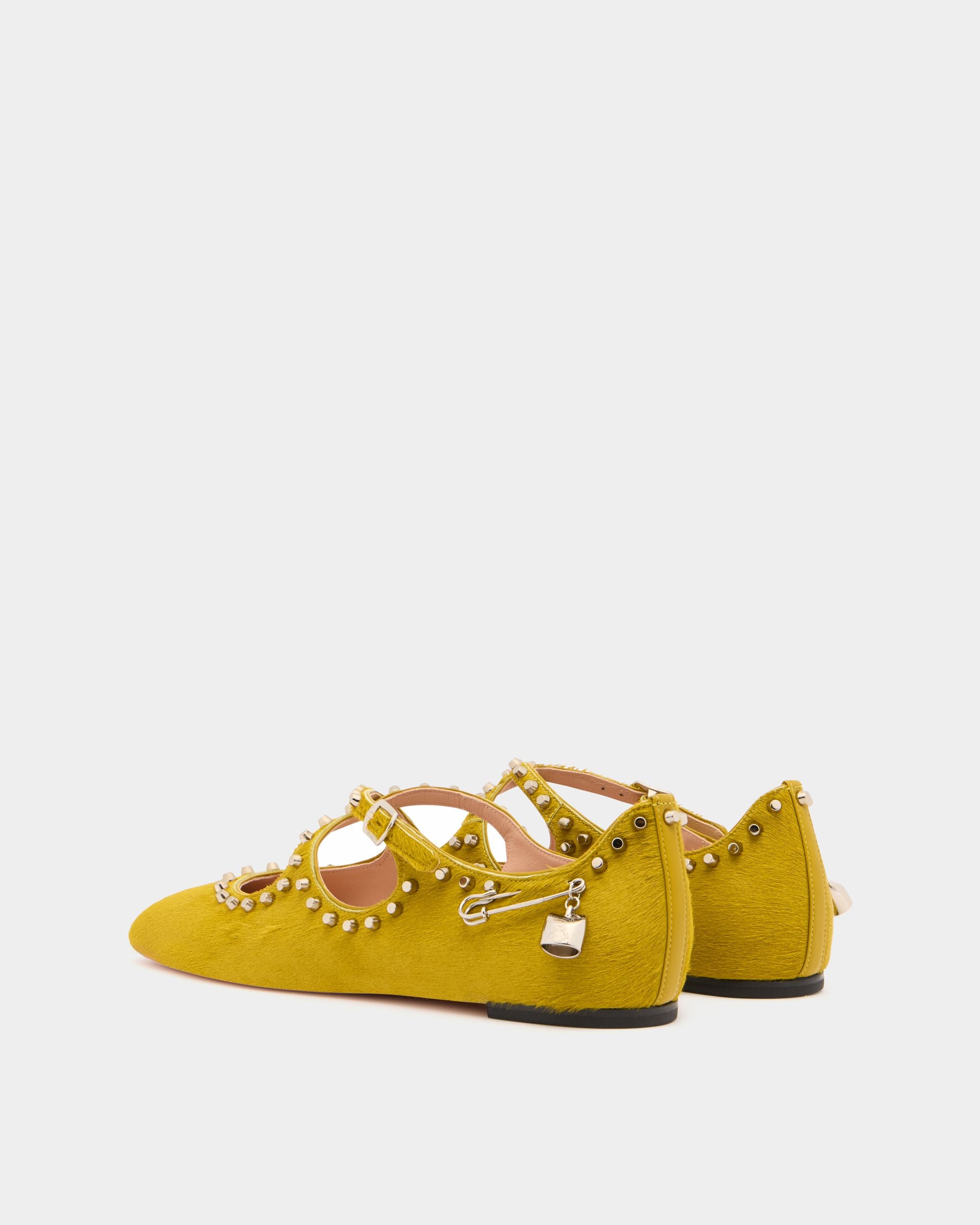 Bally Global - Ballyrina Flat in Matcha Green Pony Hair - Green