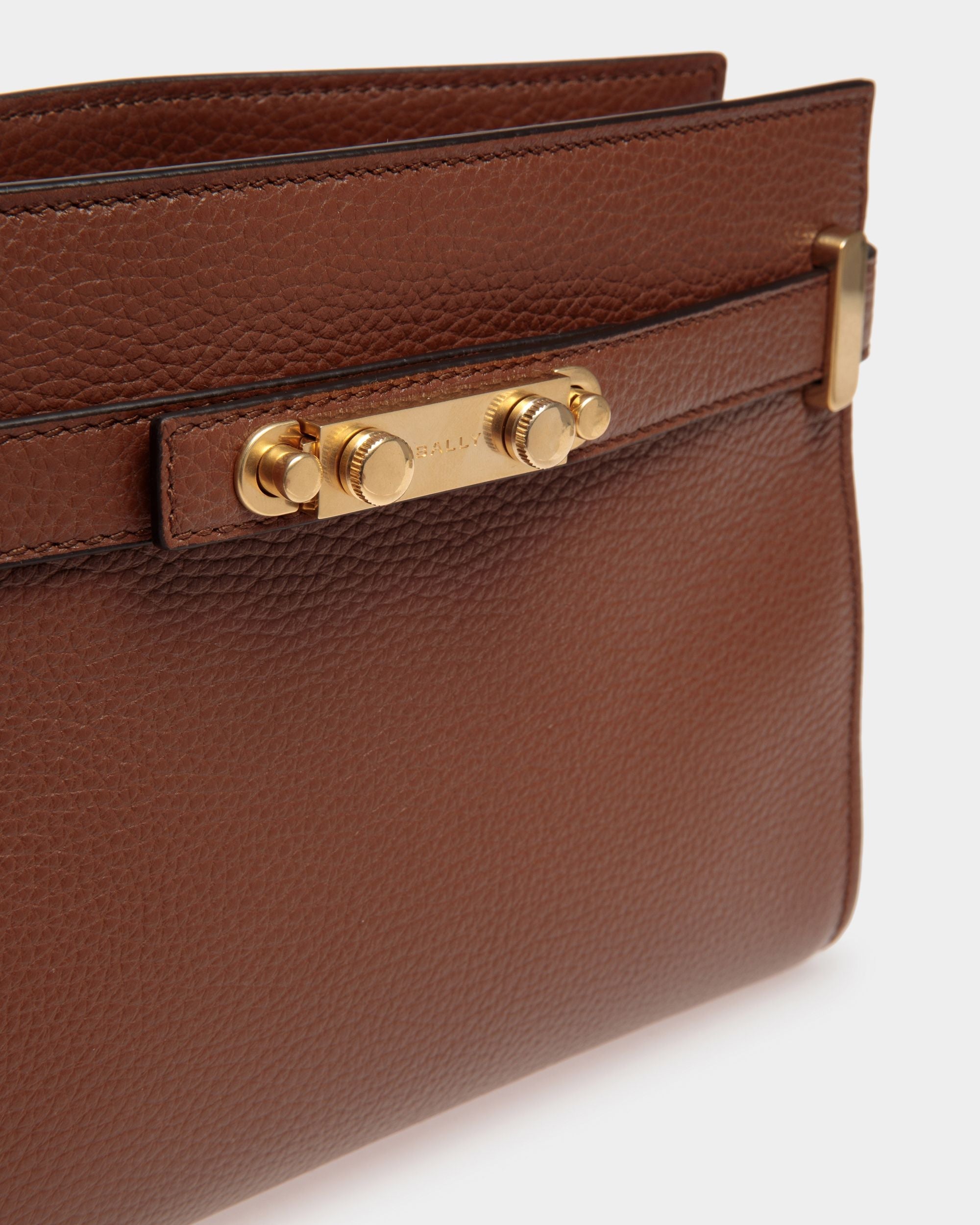 Bally Global - Carriage Crossbody Bag in Brown Grained Leather - Brown