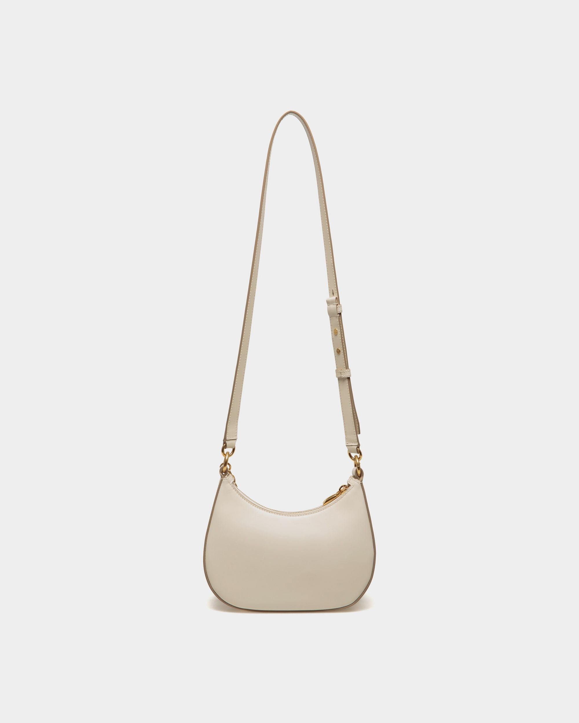 Bally Global - Emblem Mini Crossbody Bag In White Brushed Leather - White