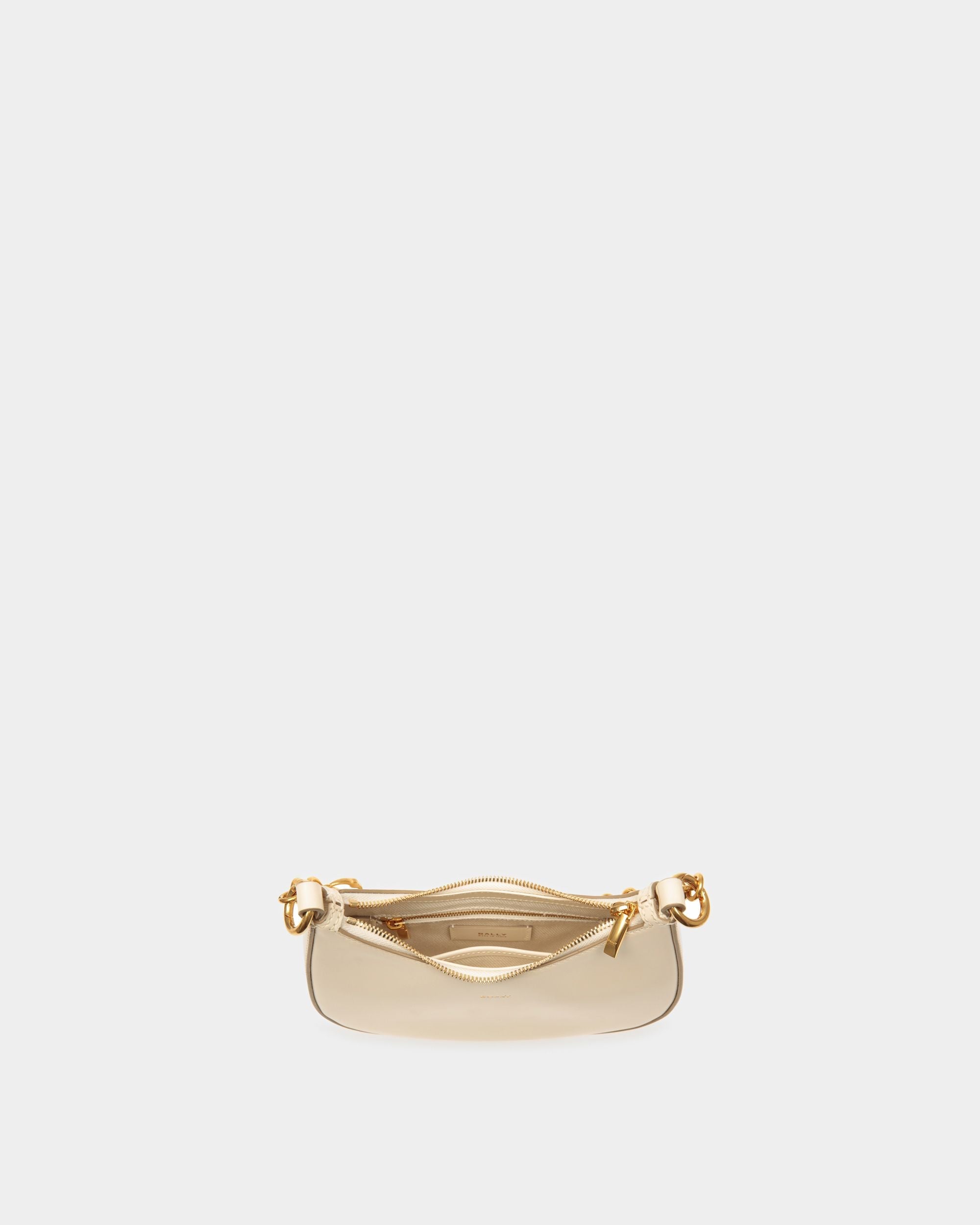 Bally Global - Emblem Mini Crossbody Bag In White Brushed Leather - White