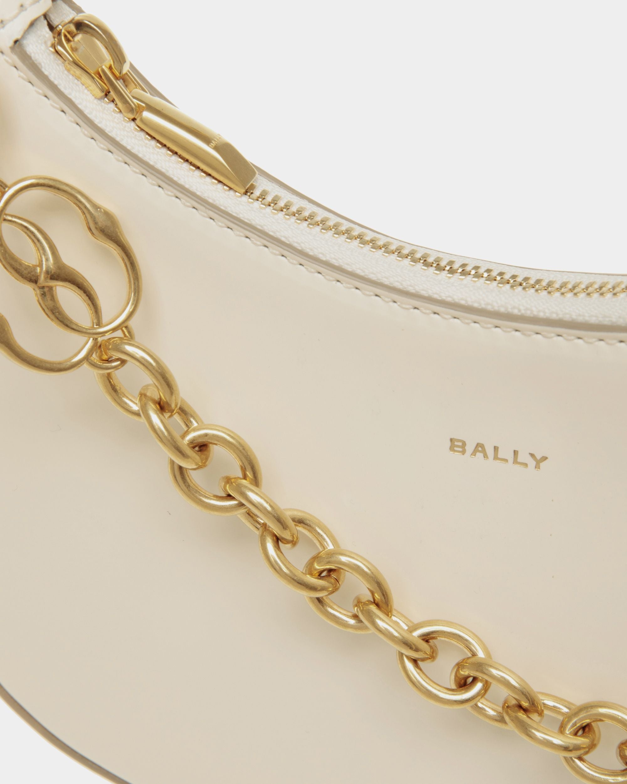 Bally Global - Emblem Mini Crossbody Bag In White Brushed Leather - White