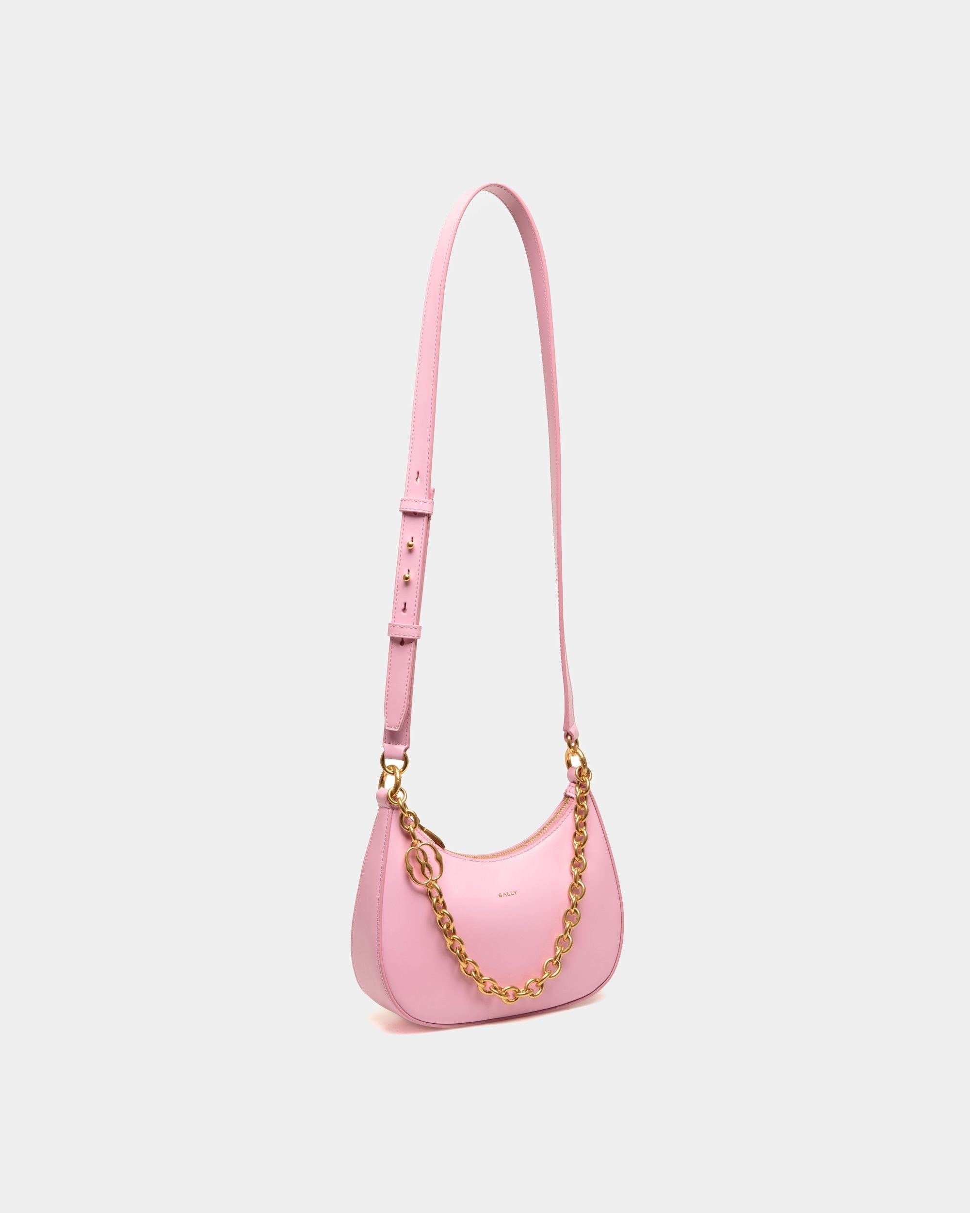 Bally Global - Emblem Mini Crossbody Bag in Pink Brushed Leather - Pink