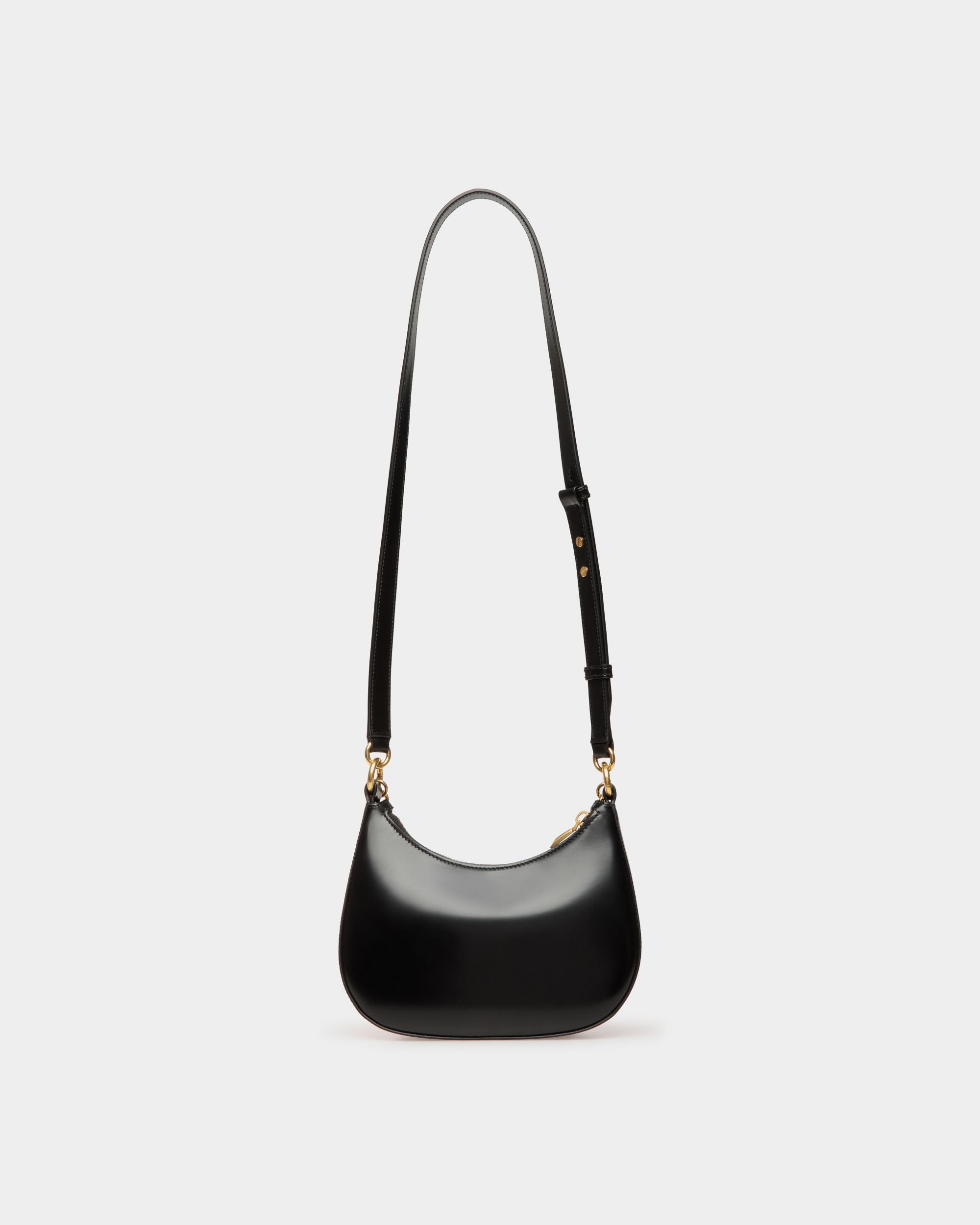 Bally Global - Emblem Mini Crossbody Bag in Black Brushed Leather - Black