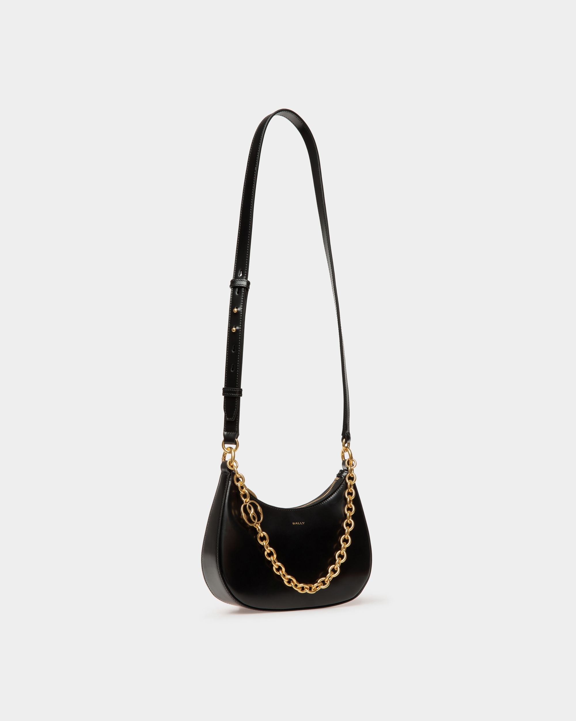 Bally Global - Emblem Mini Crossbody Bag in Black Brushed Leather - Black
