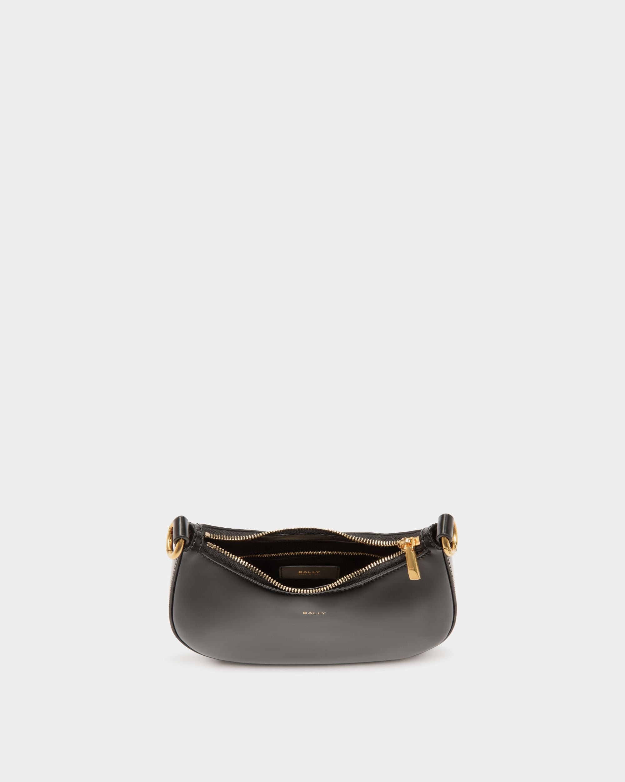 Bally Global - Emblem Mini Crossbody Bag in Black Brushed Leather - Black