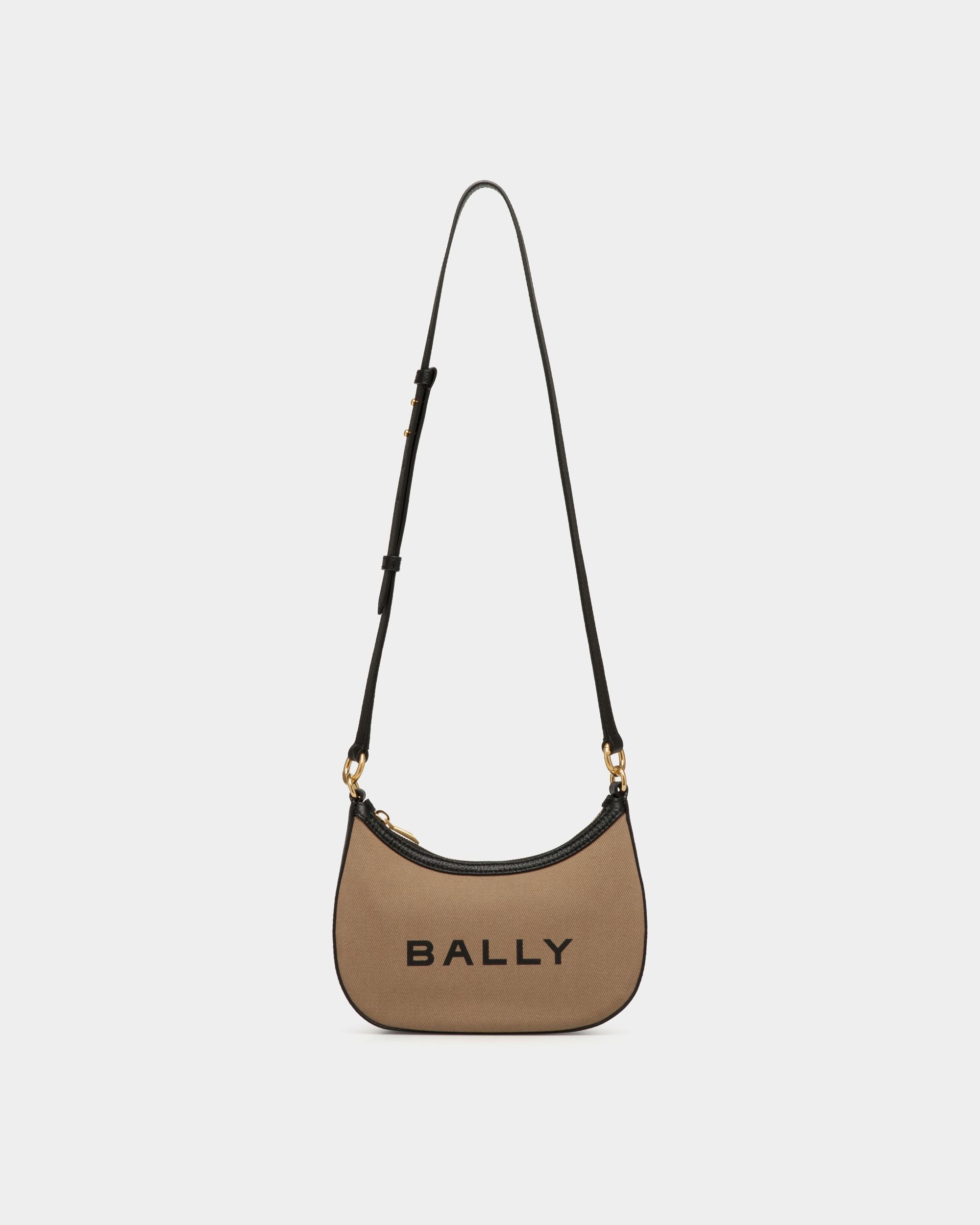 Bally Global - Bar Mini Crossbody Bag In Beige And Black Canvas And Leather - Beige