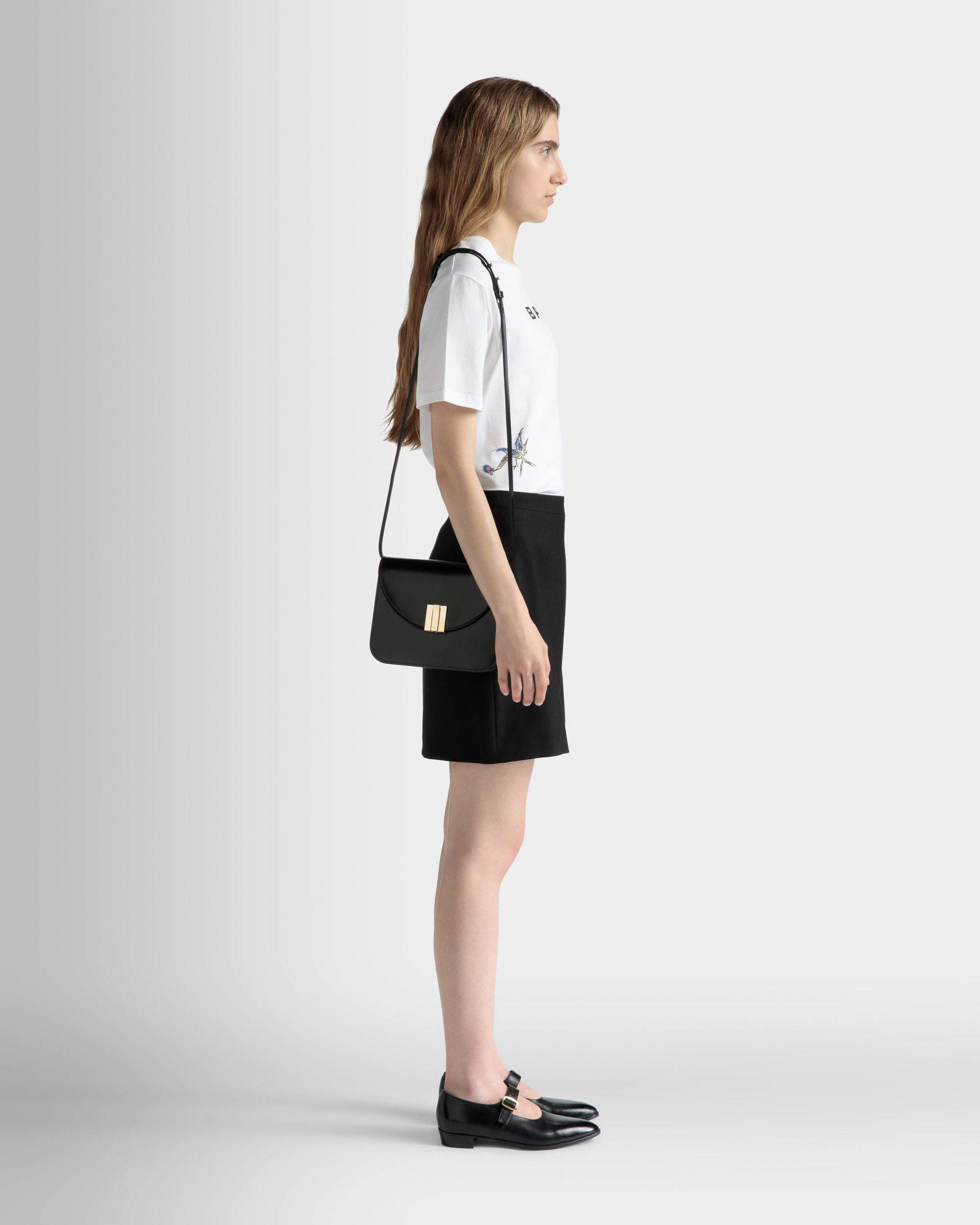 Bally Global - Bandolera Ollam De Piel Cepillada Negra - Negro