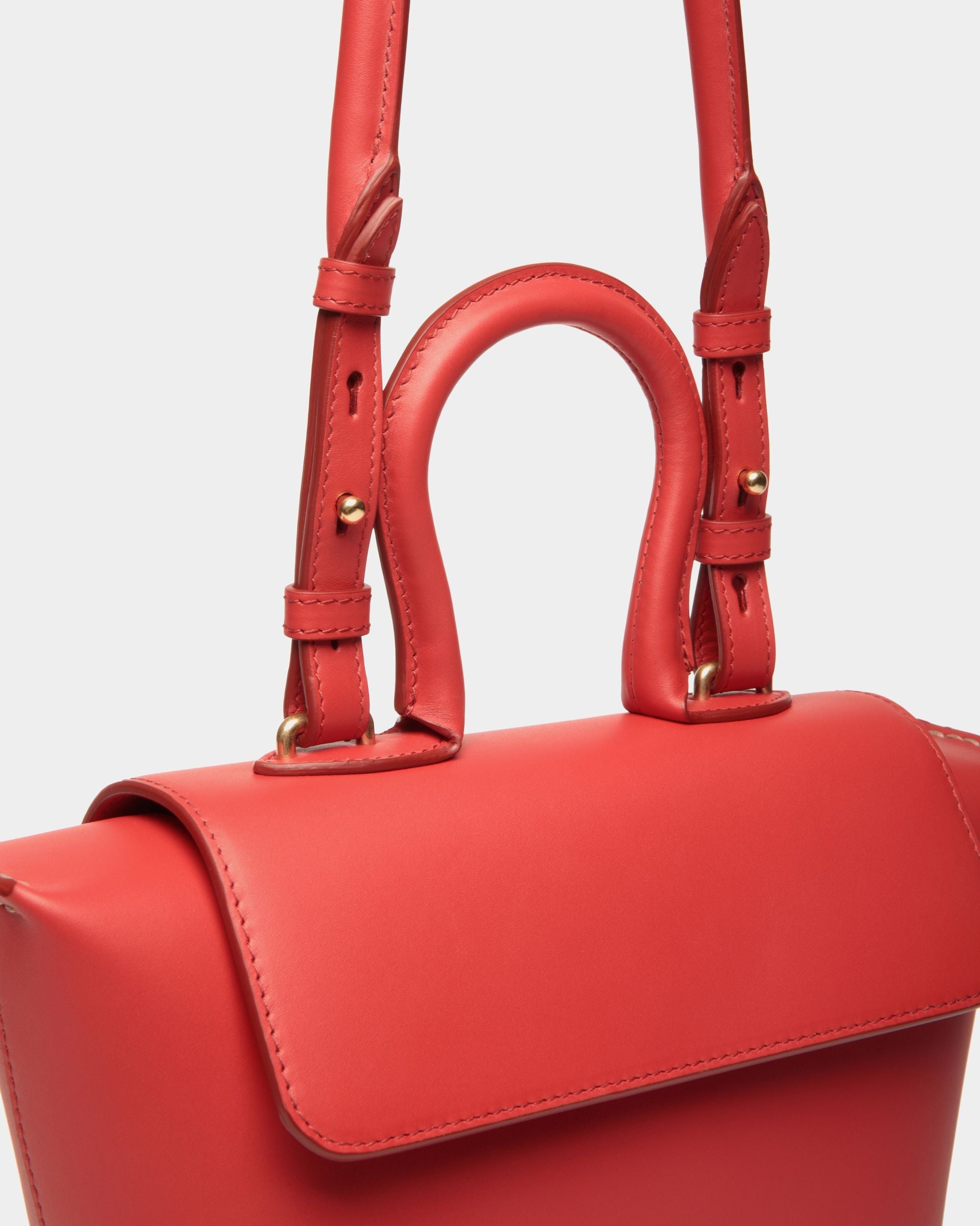 Bally Global - Bolso Con Asa Superior Belle De Piel Candy Red - Rojo