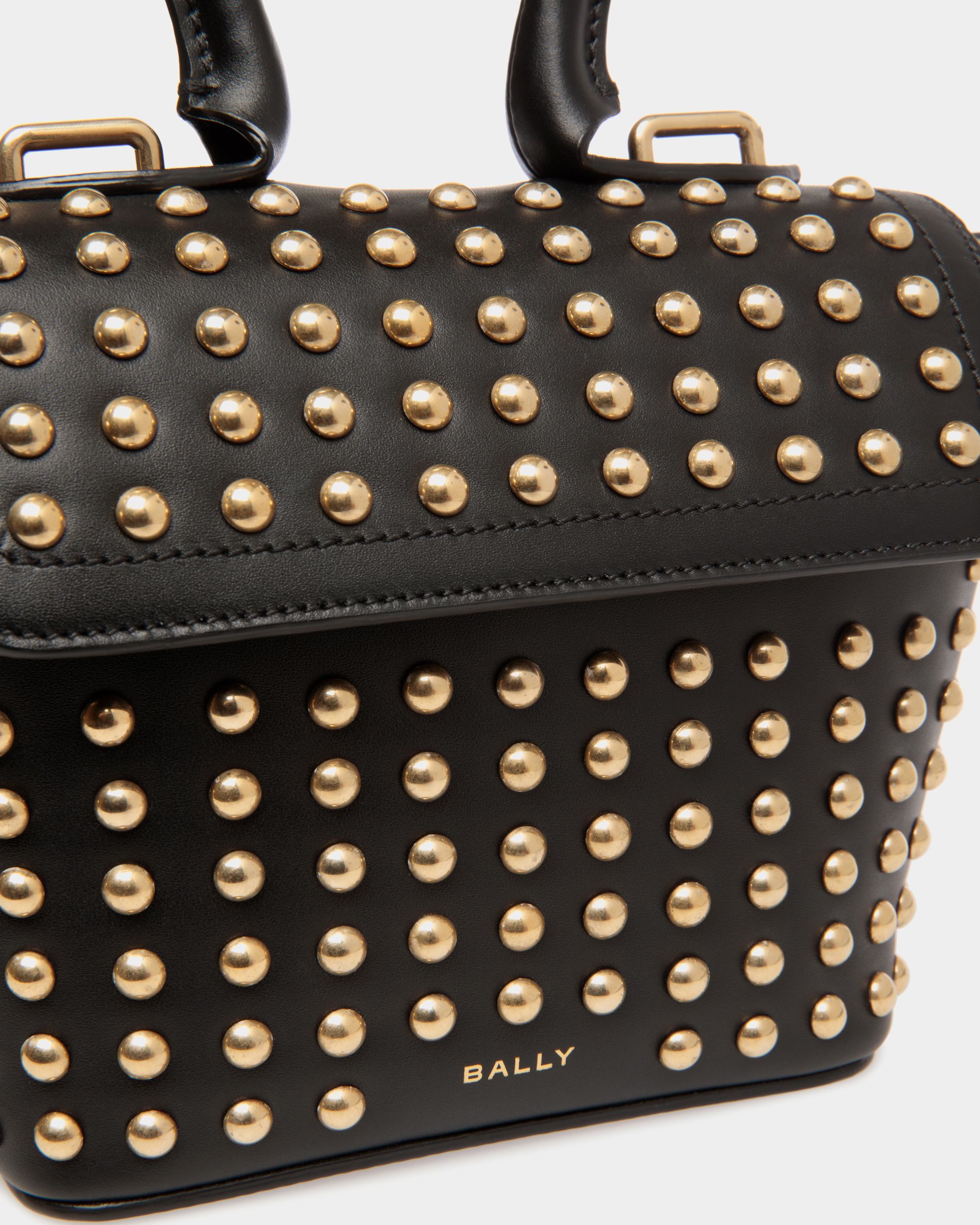 Bally Global - Belle Minibag in Black Leather With Studs - Black