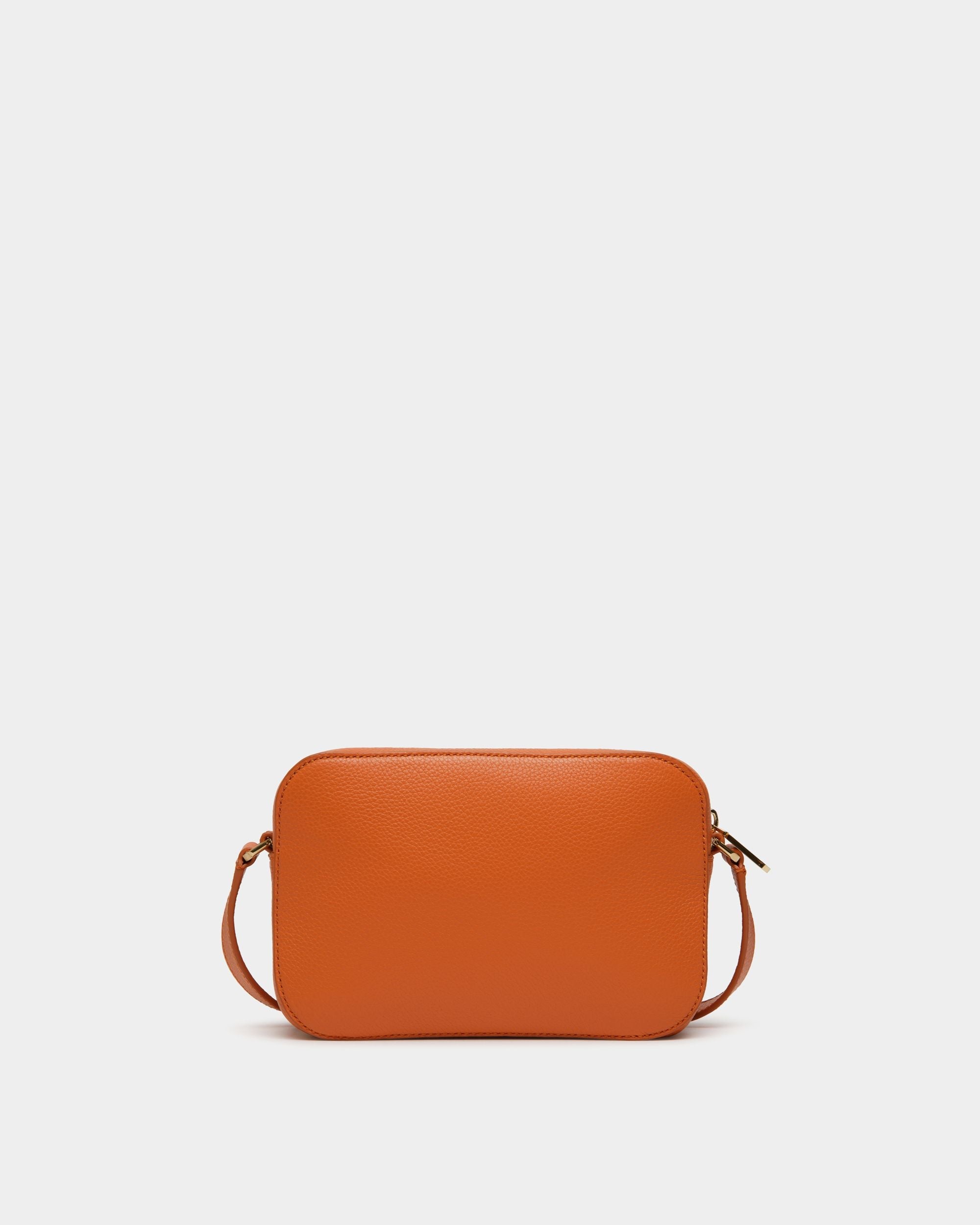 Bally Global - Lock Me Small Crossbody Bag in Koi Orange Grained Leather - Orange