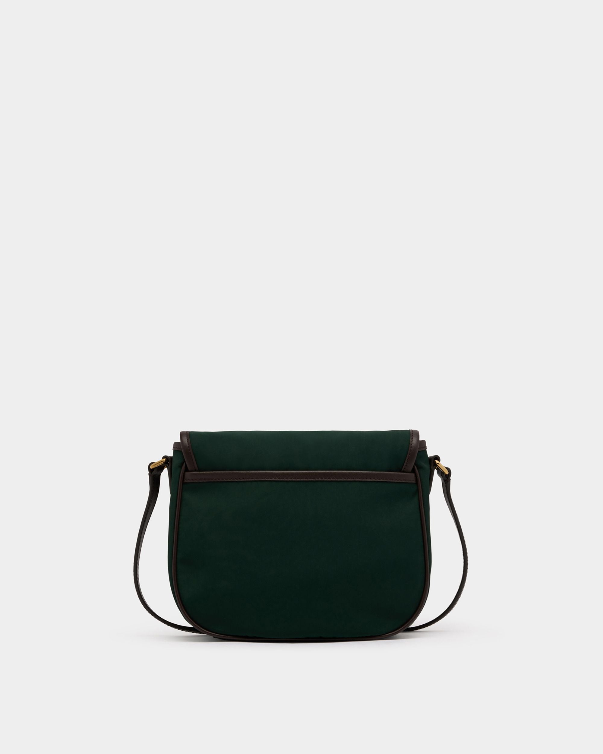 Bally Global - B-Light Small Crossbody Bag in Marble Green Nylon And Ebano Leather - Green