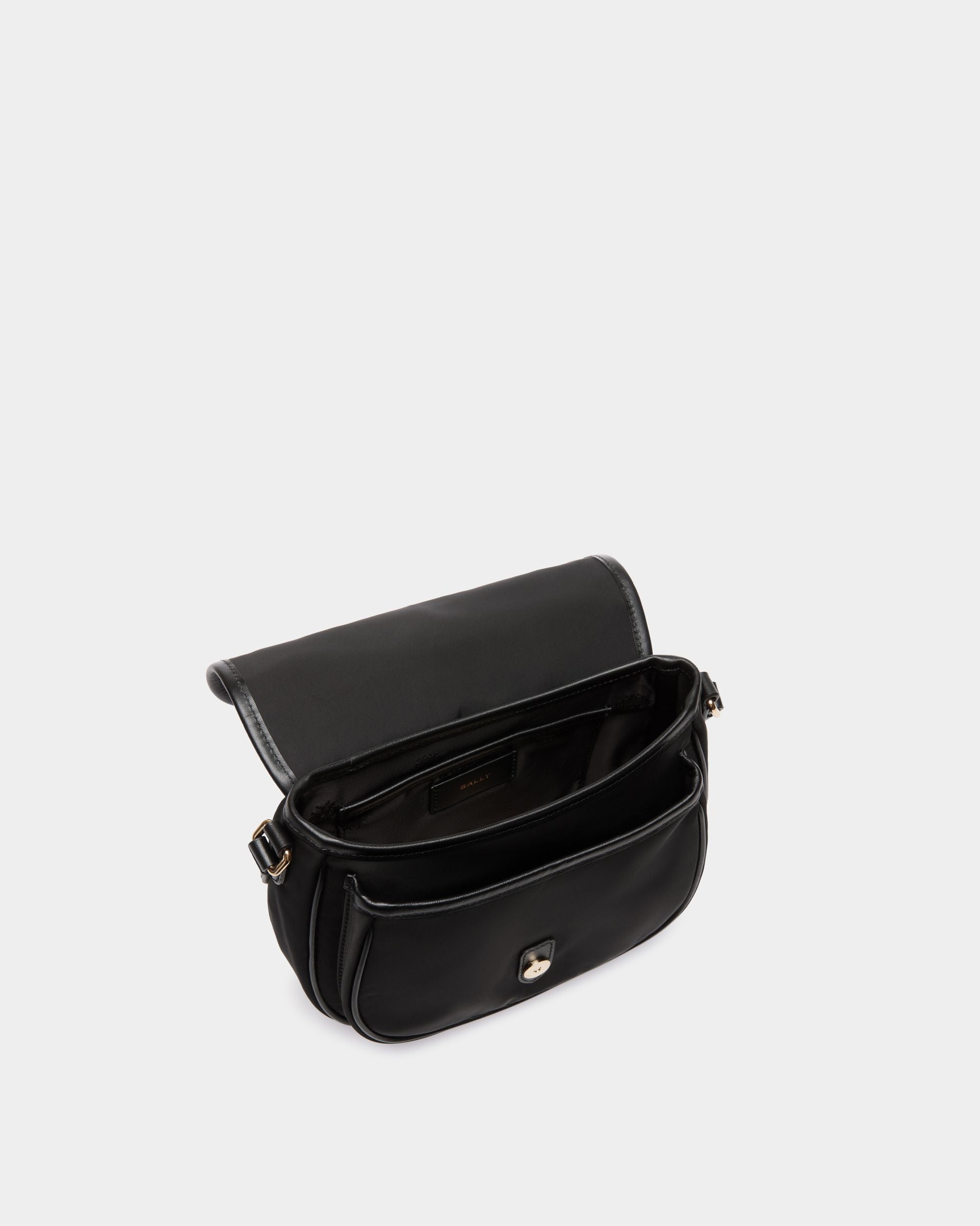 Bally Global - B-Light Small Crossbody Bag in Black Nylon and Leather - Black