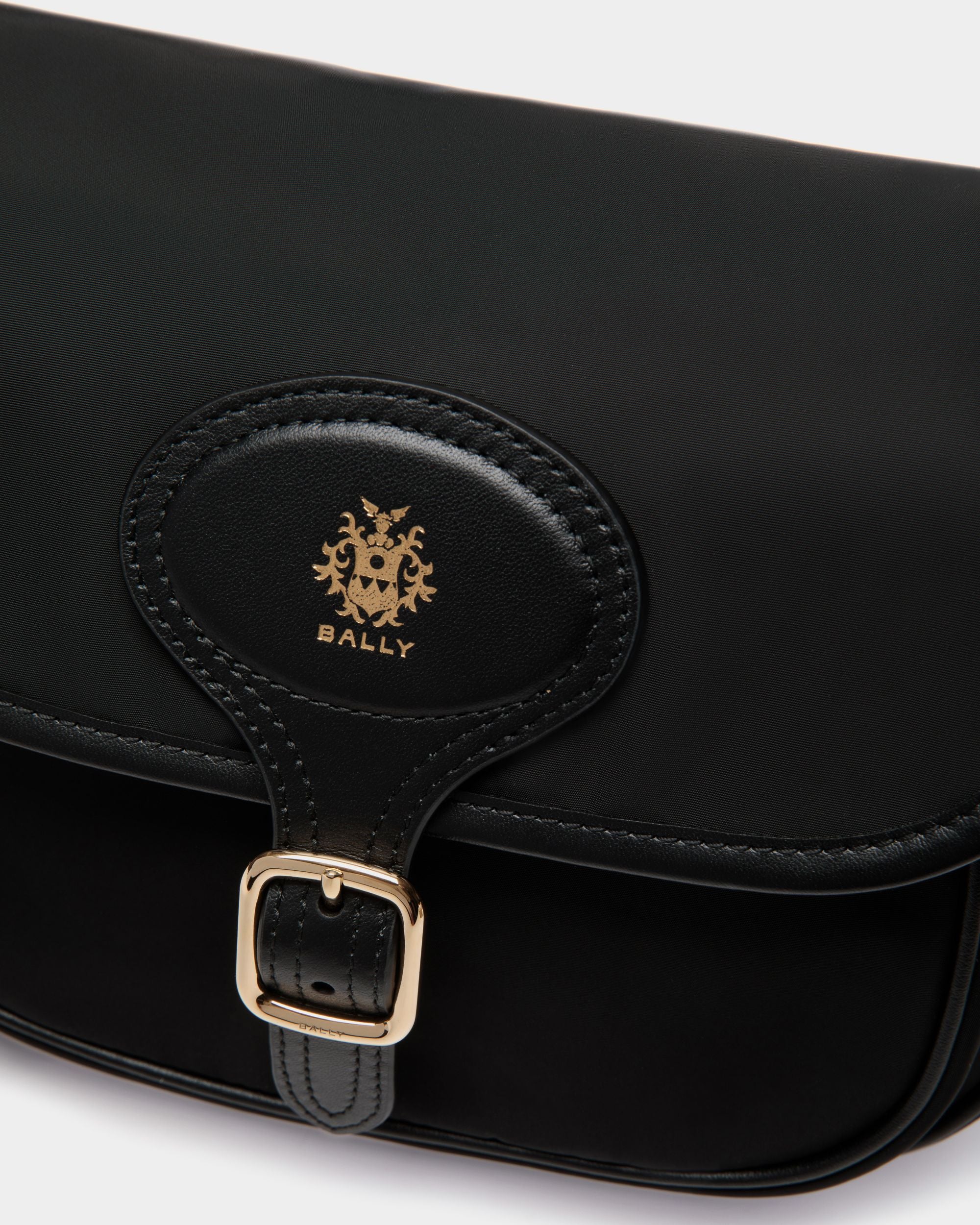 Bally Global - B-Light Small Crossbody Bag in Black Nylon and Leather - Black
