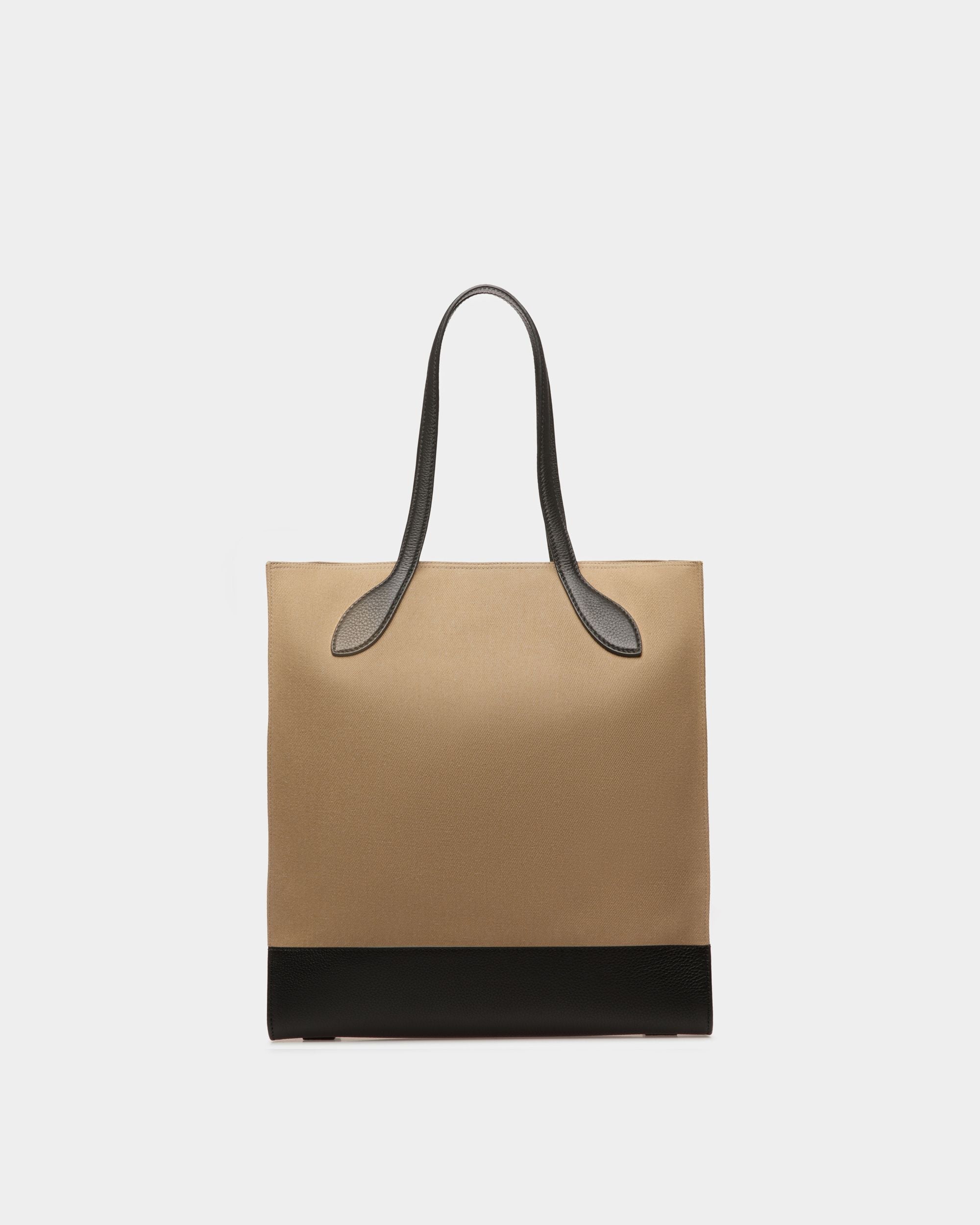 Bally Global - Bar Tote Bag In Sand And Black Fabric - Beige