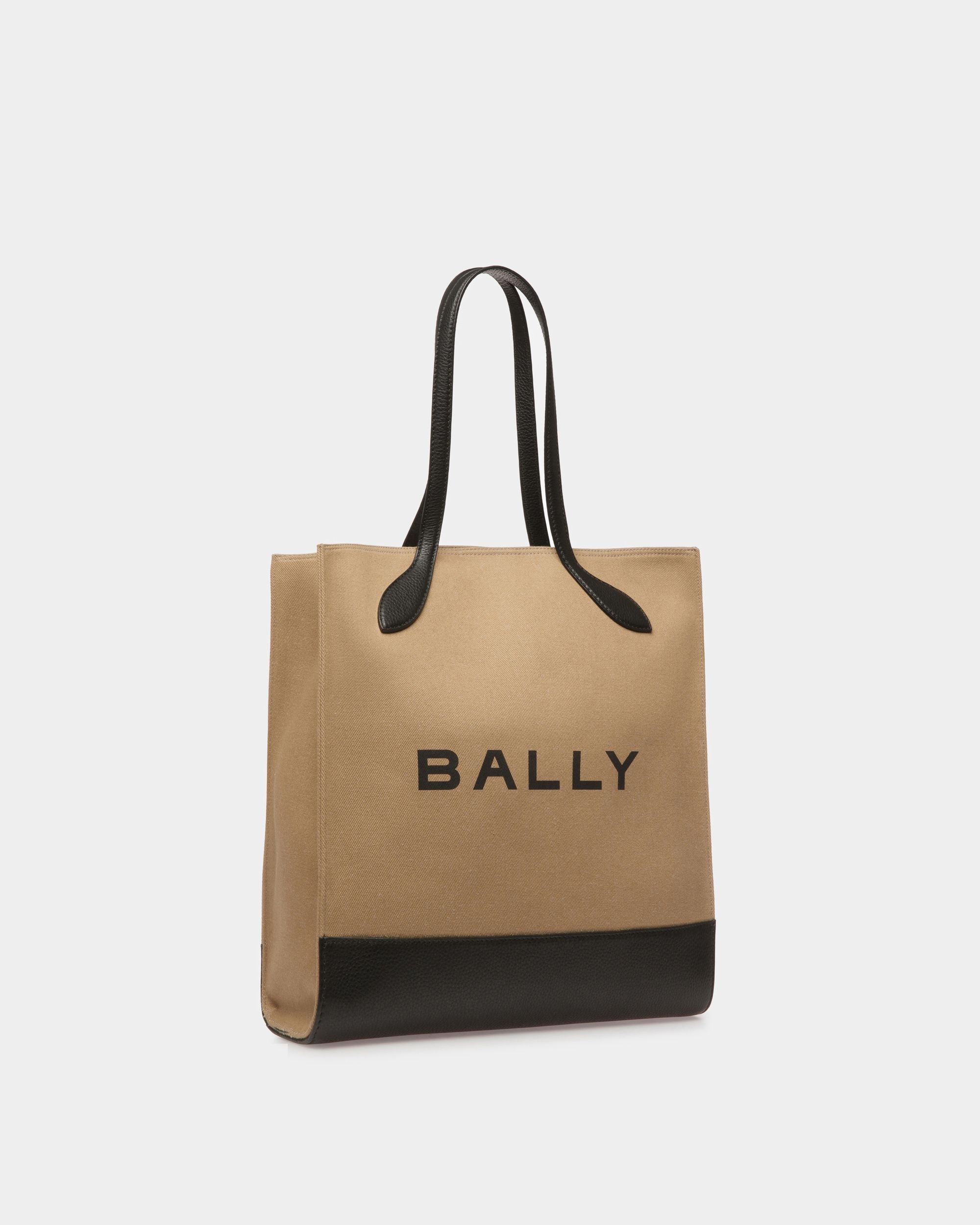 Bally Global - Bar Tote Bag In Sand And Black Fabric - Beige