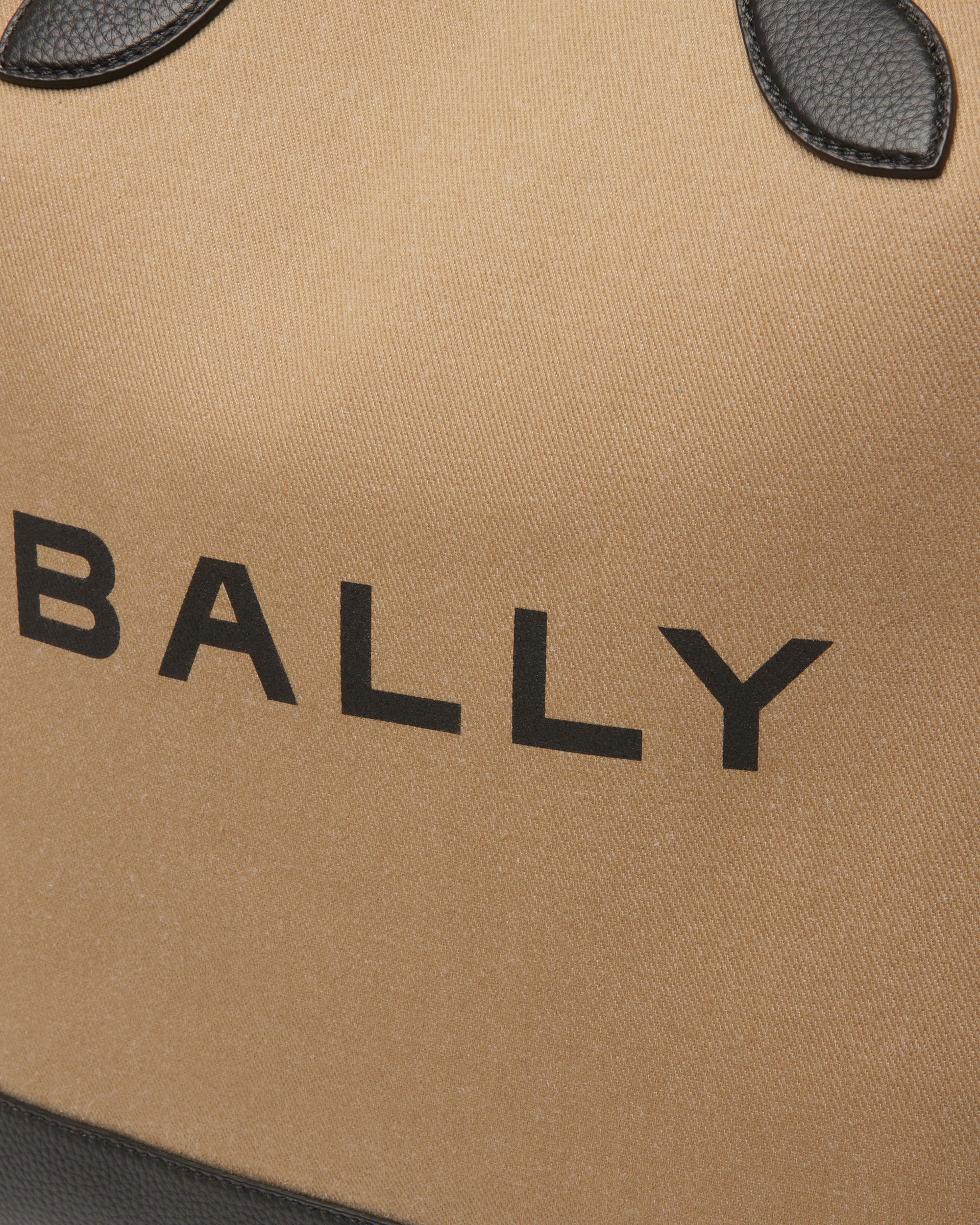 Bally Global - Bar Tote Bag In Sand And Black Fabric - Beige