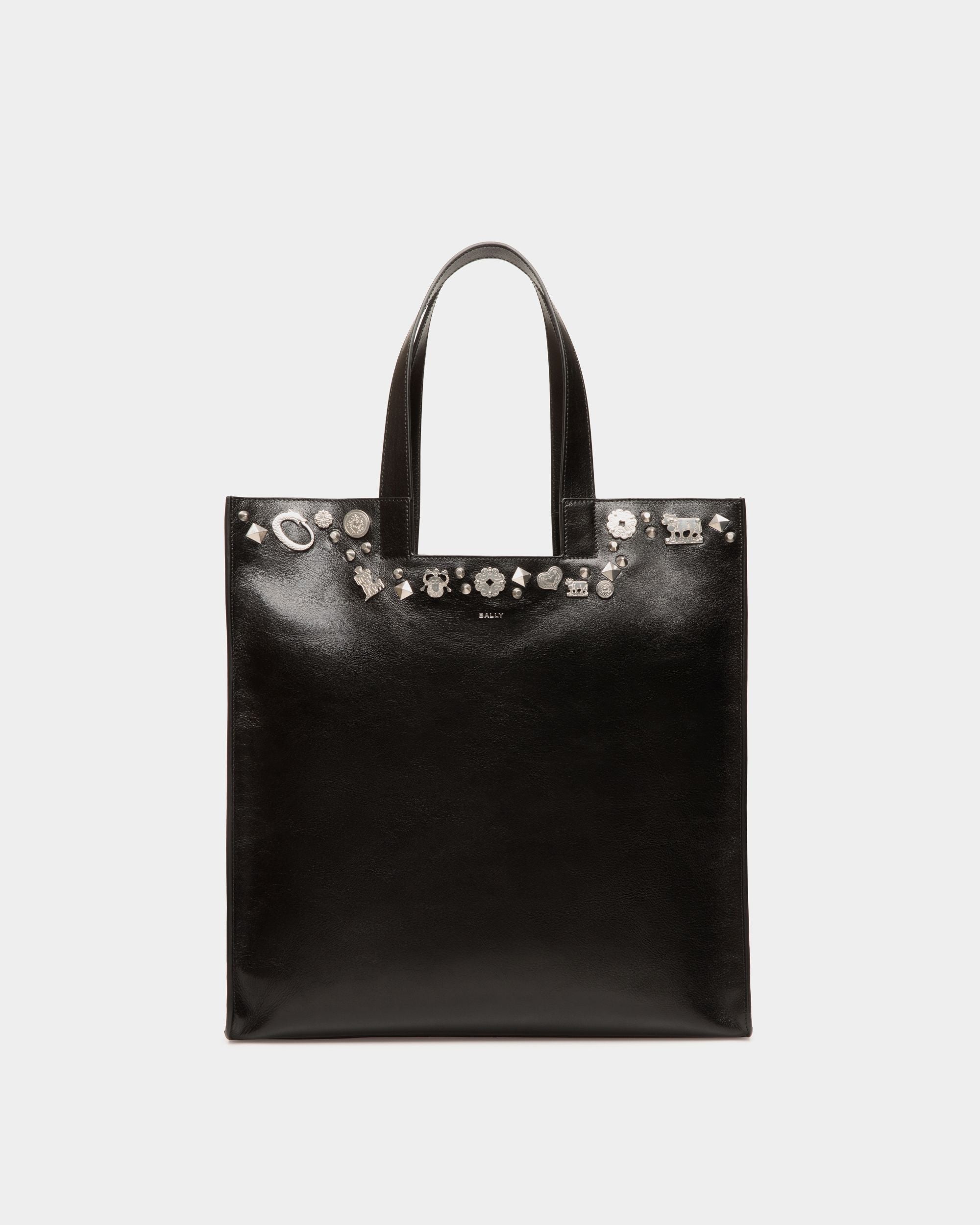 Bally Global - Sac Cabas Easy Bally En Cuir Noir Avec Clous - Noir