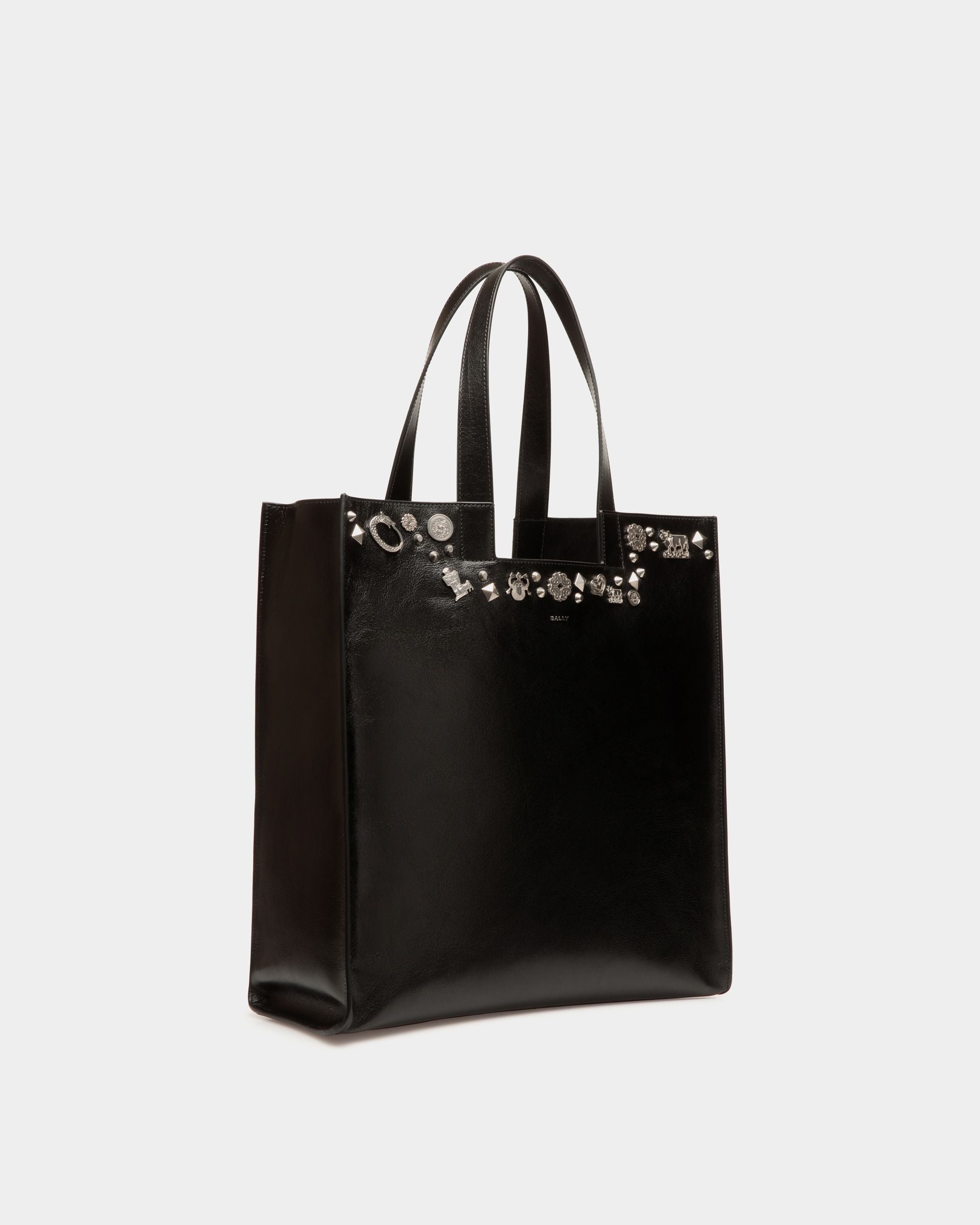 Bally Global - Sac Cabas Easy Bally En Cuir Noir Avec Clous - Noir