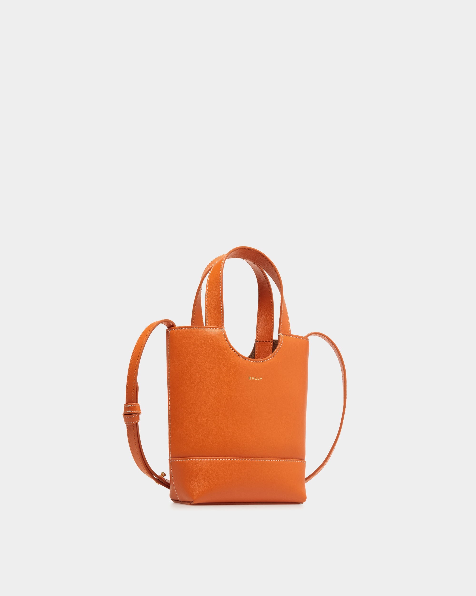 Bally Global - Easy Bally Small Tote Bag in Koi Orange Leather - Orange