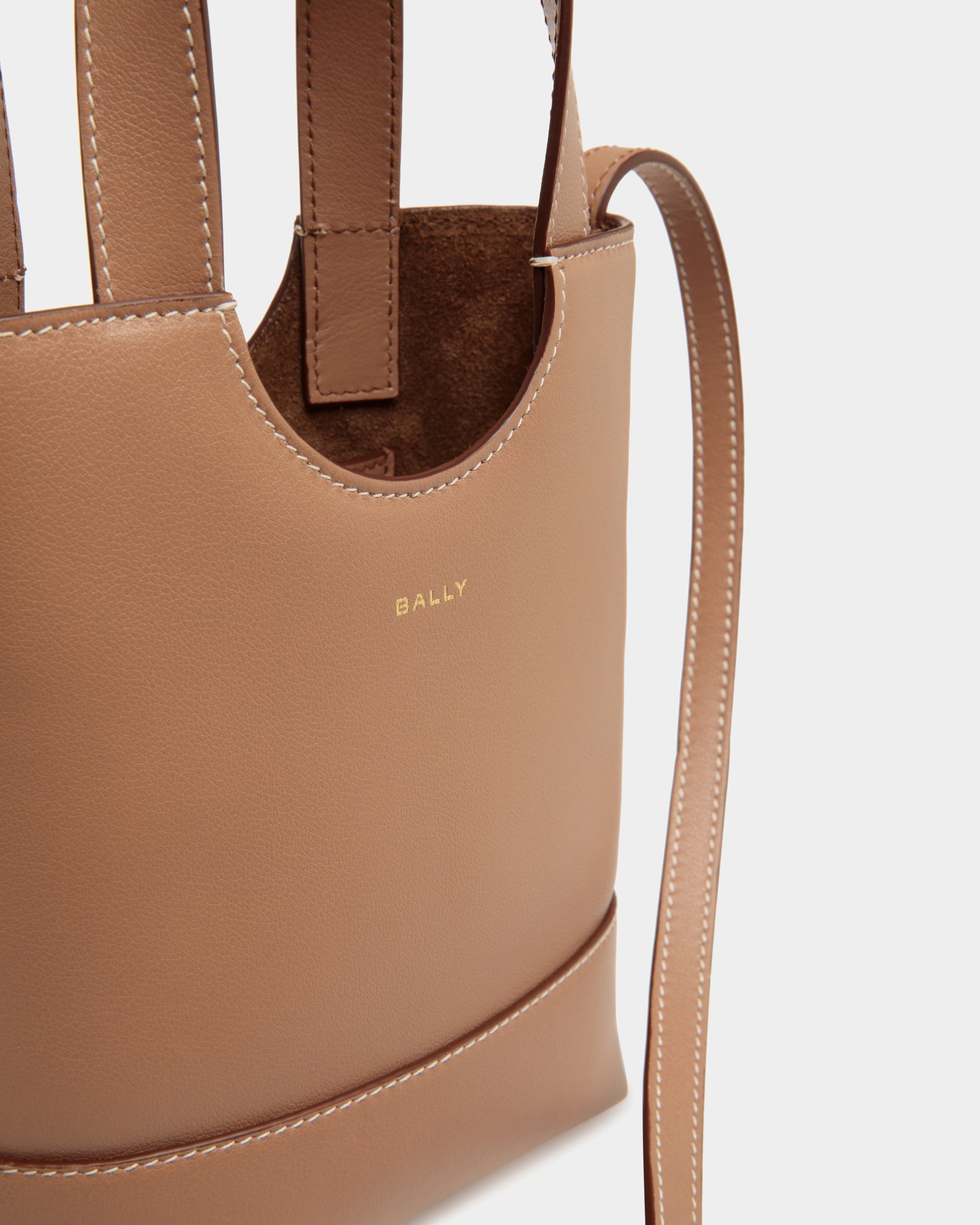 Bally Global - Petit Sac Cabas Easy Bally En Cuir Praline Beige - Beige