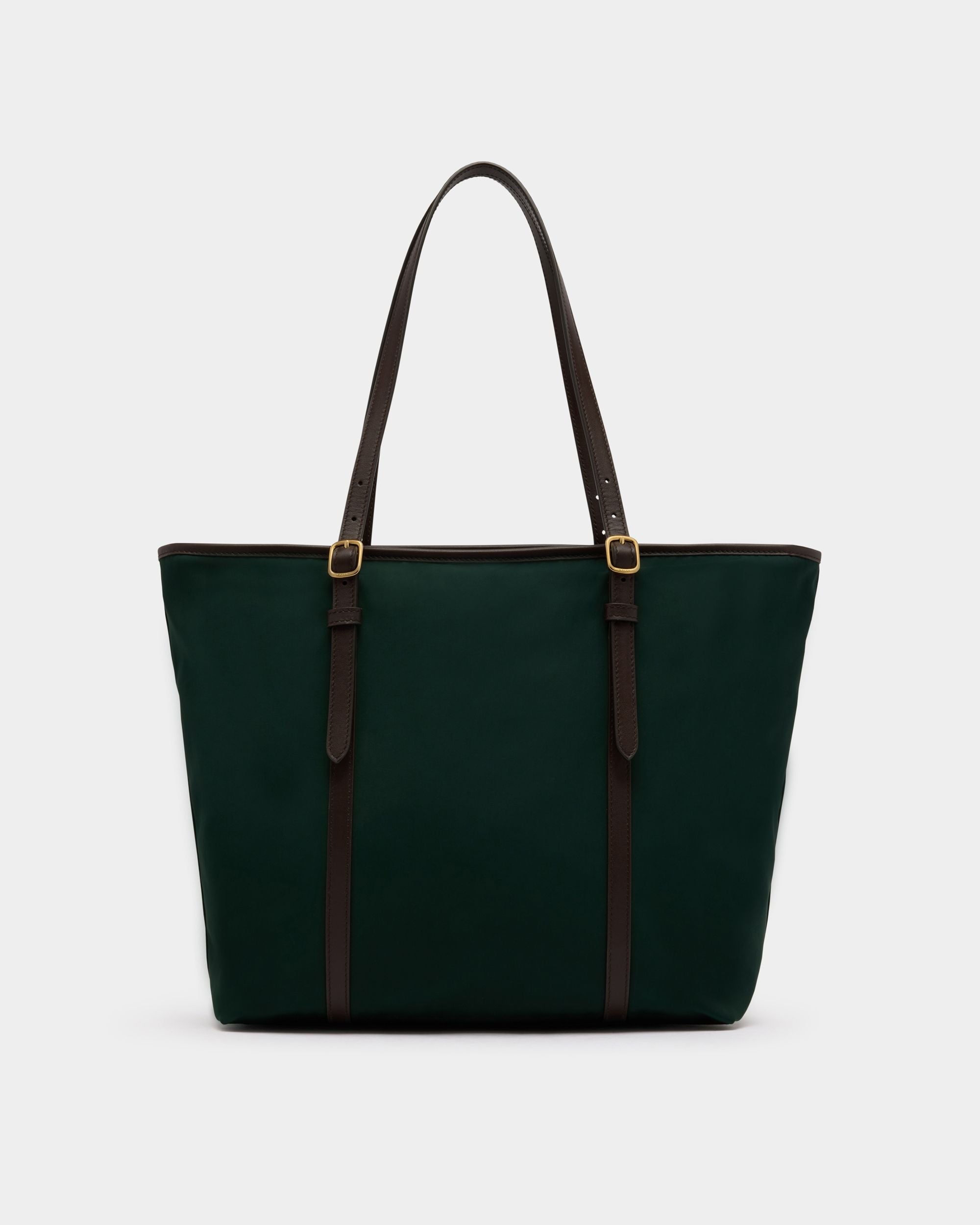 Bally Global - Bolso Tote B-Light De Nailon Verde Mármol Y Piel Ébano - Verde