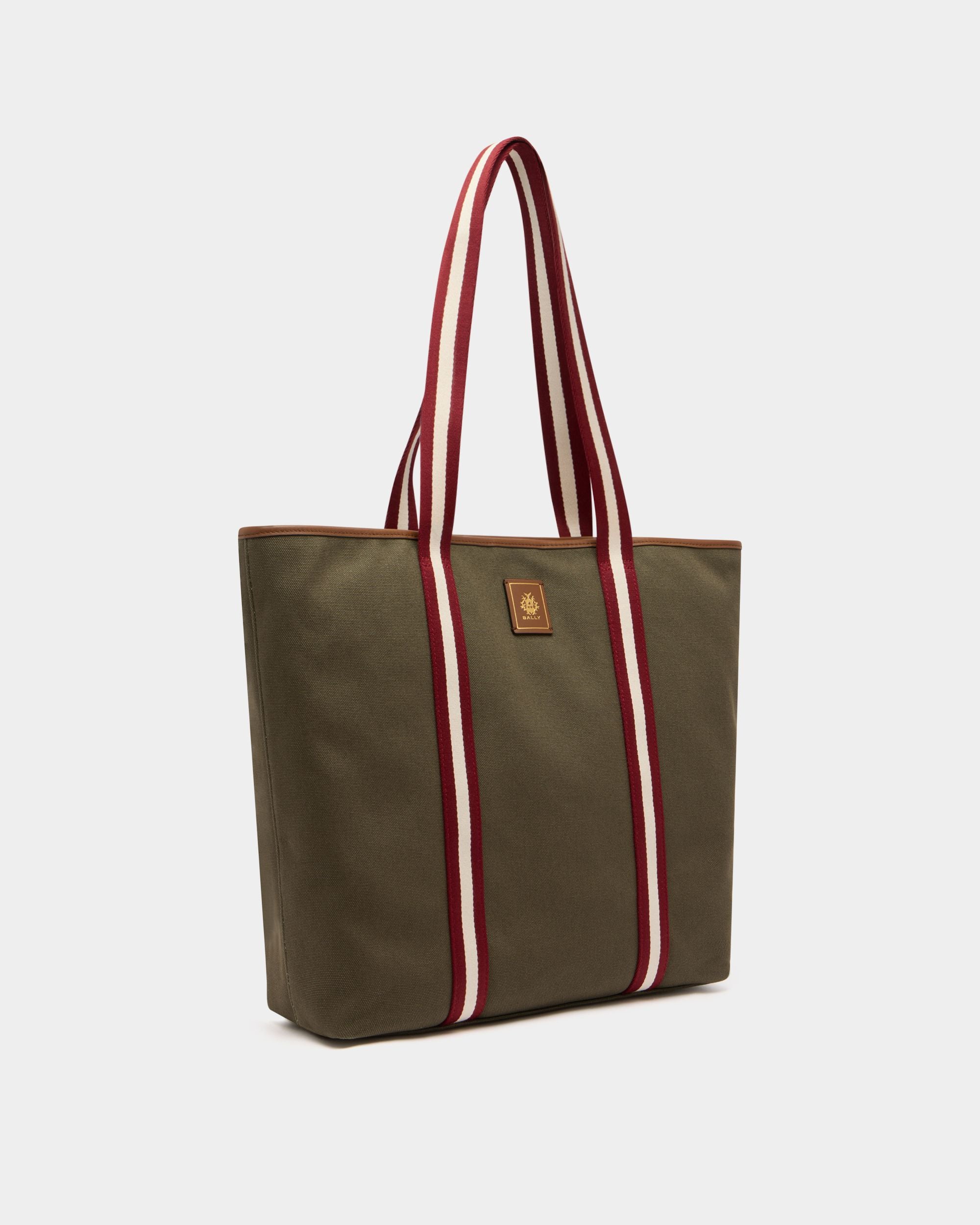 Bally Global - Edelbliss Tote Bag in Military Green Canvas with Bally Ribbon - Green