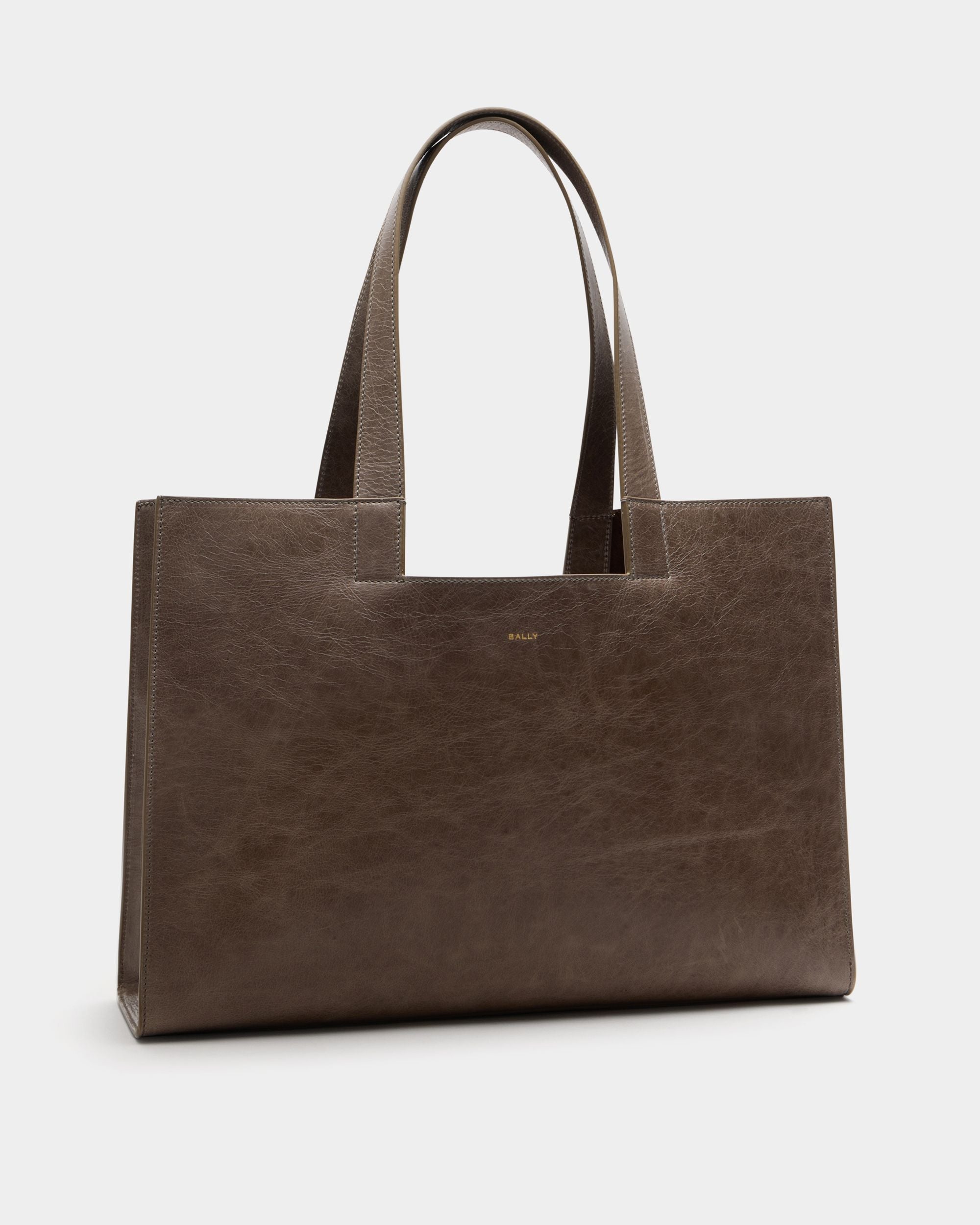Bally Global - Sac Cabas Easy Bally En Cuir Taupe - Gris