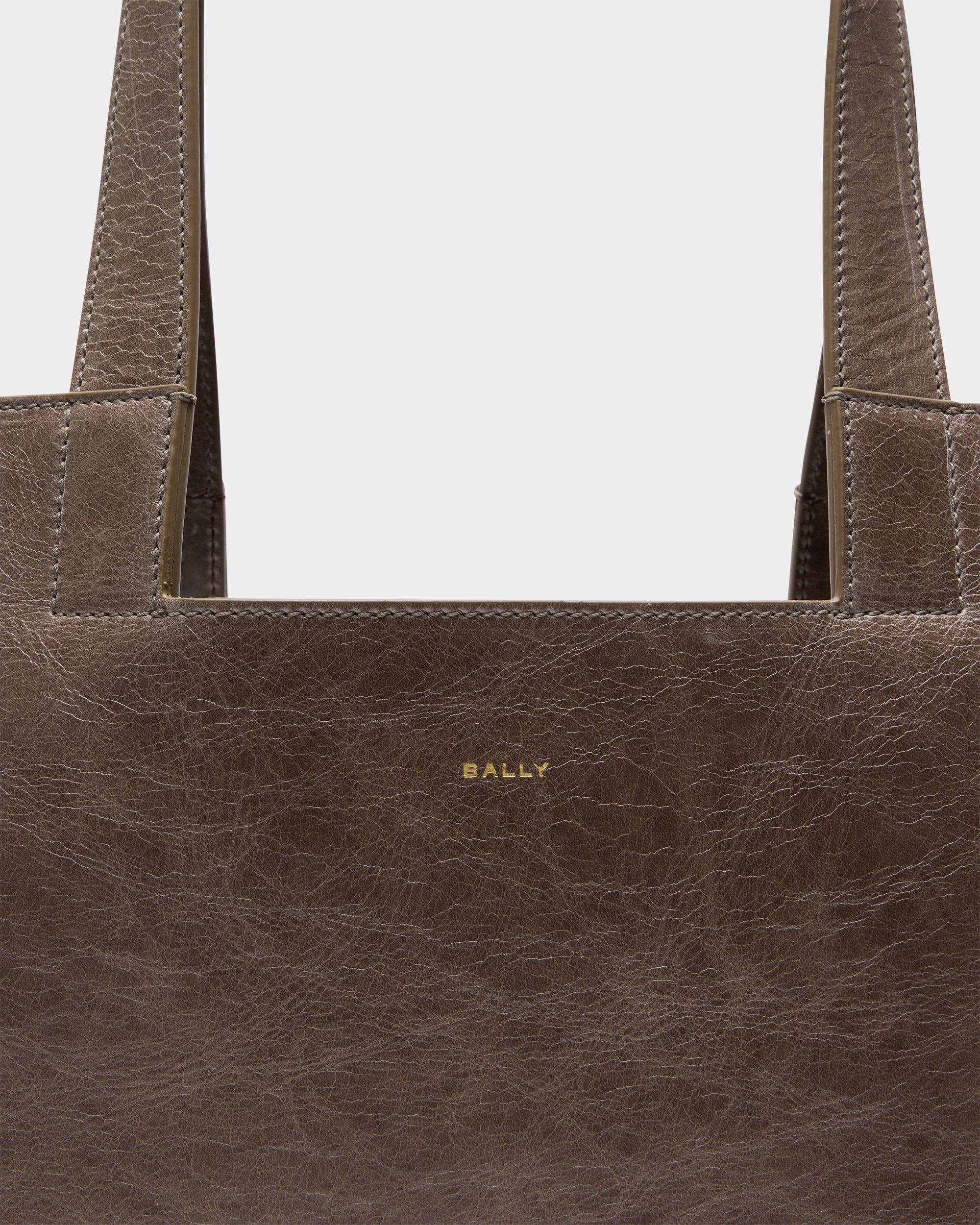Bally Global - Sac Cabas Easy Bally En Cuir Taupe - Gris