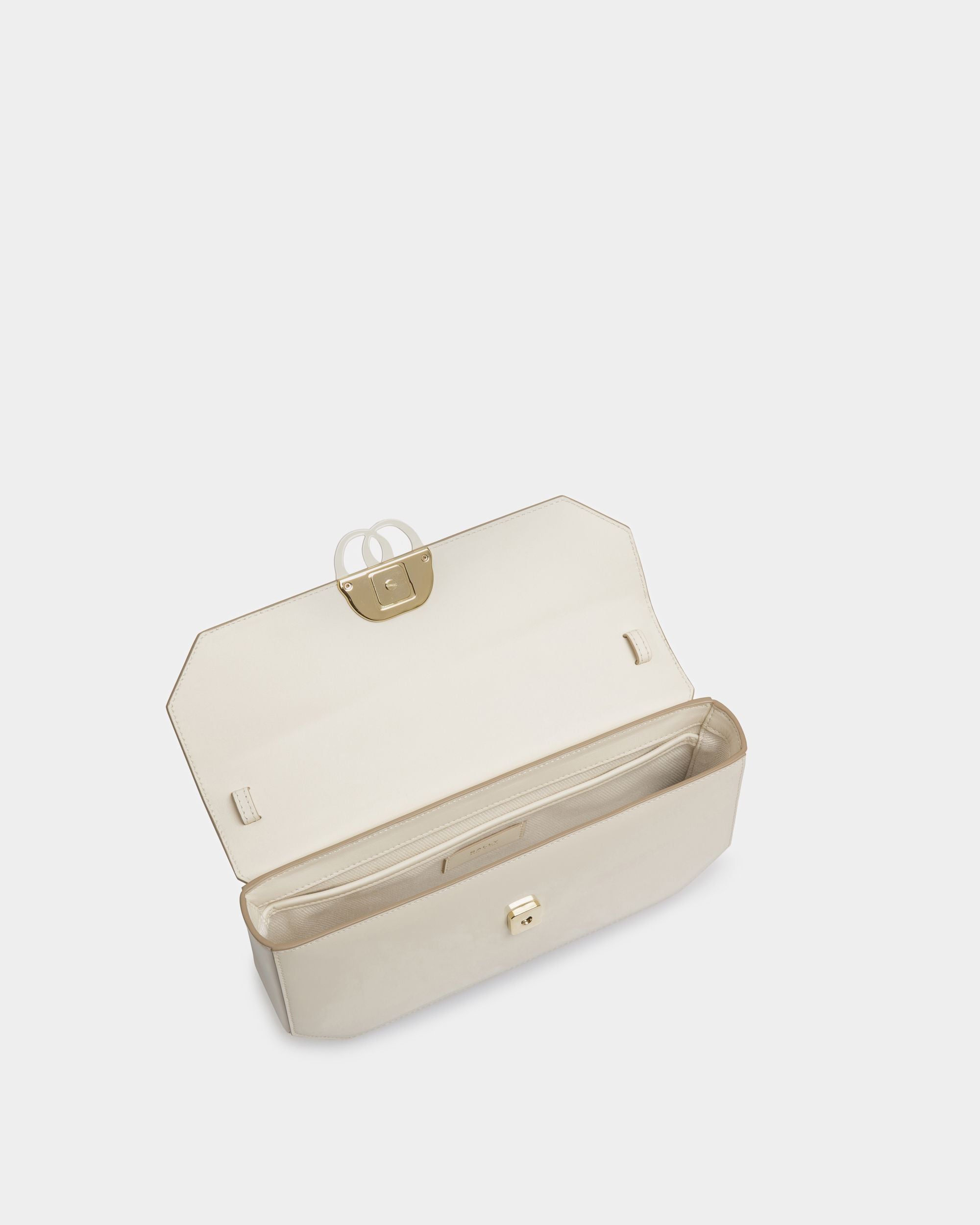 Bally Global - Emblem Shoulder Bag In Bone Leather - White