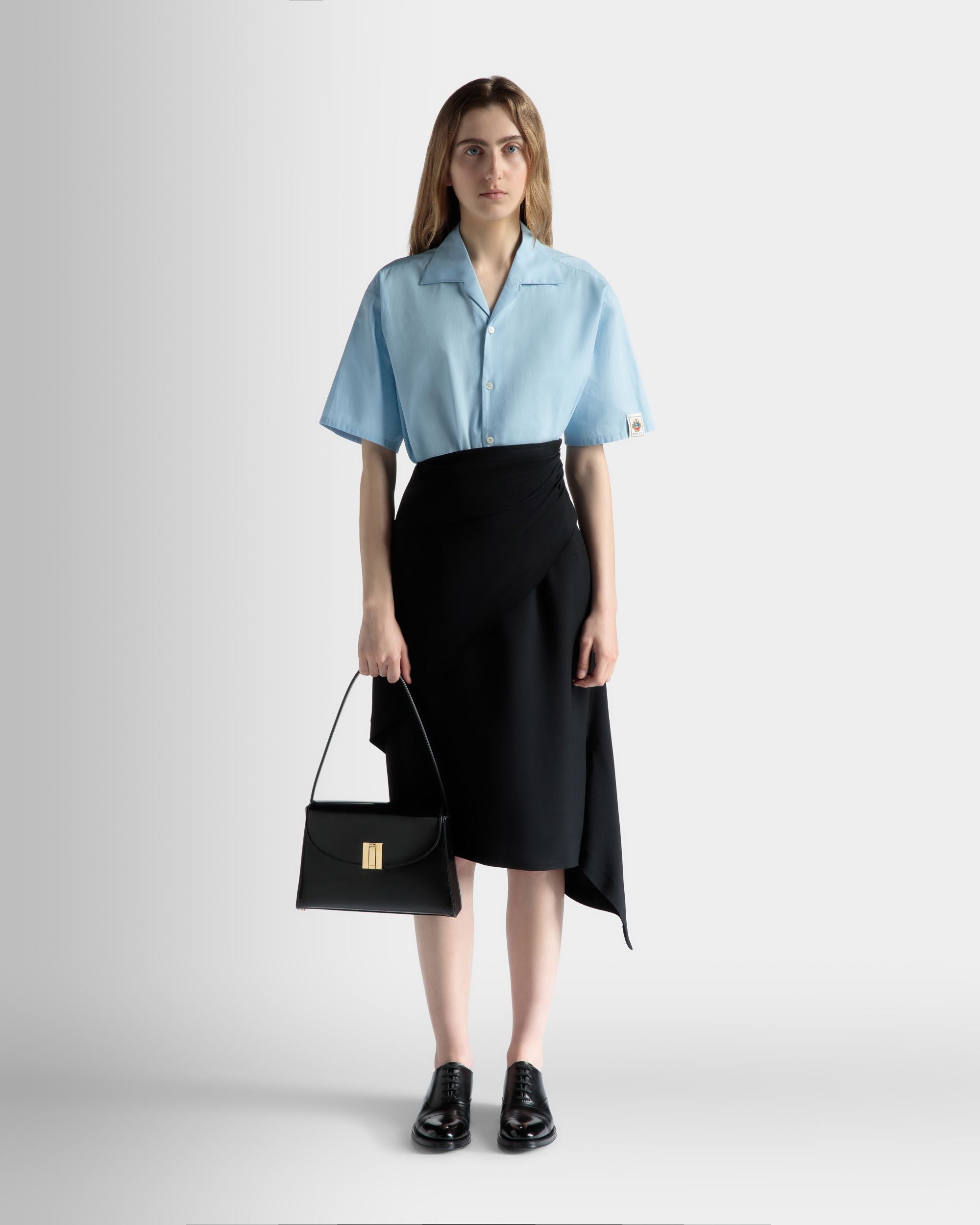 Bally Global - Ollam Shoulder Bag in Black Brushed Leather - Black