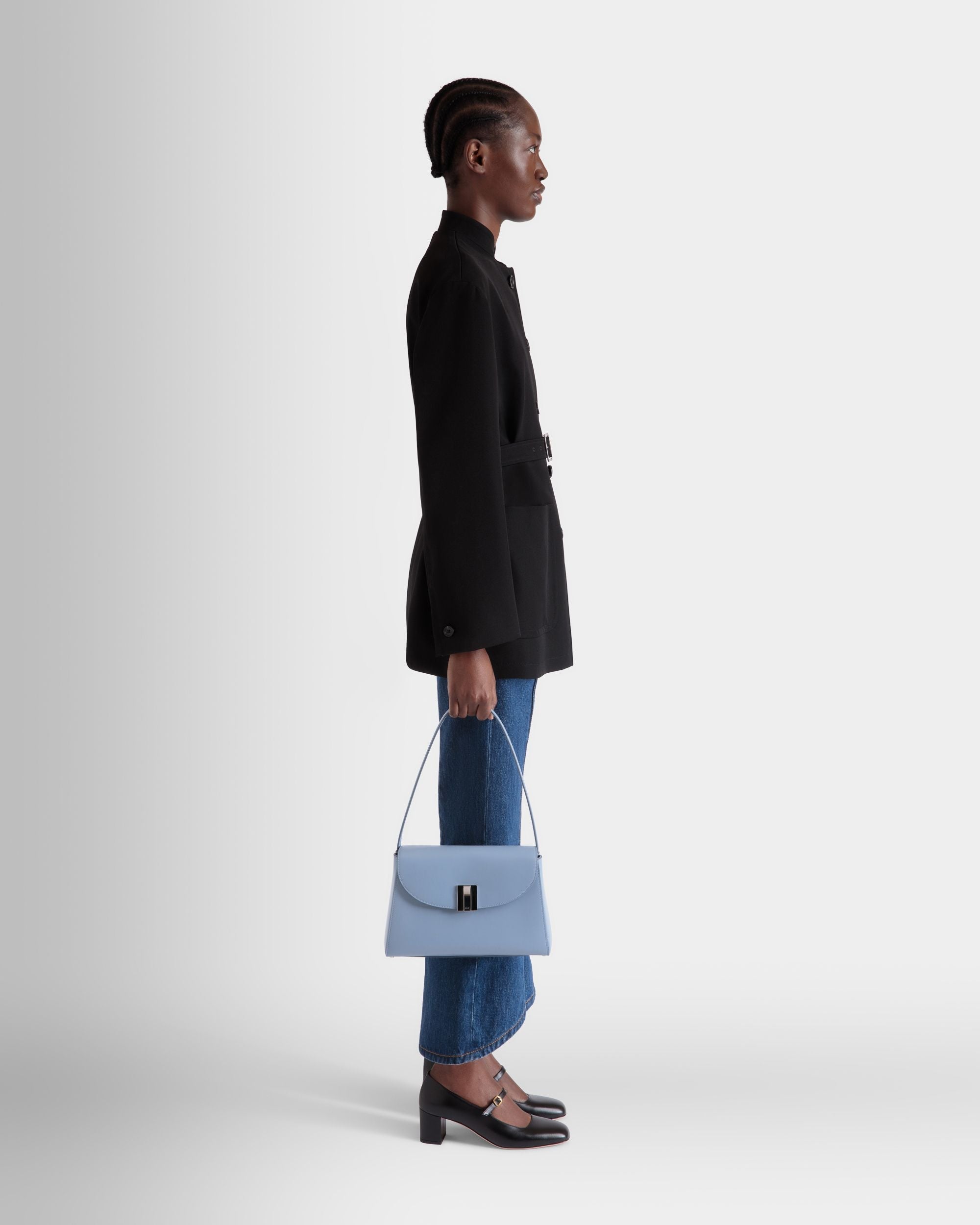 Bally Global - Bolso De Hombro Ollam De Piel Light Blue - Azul