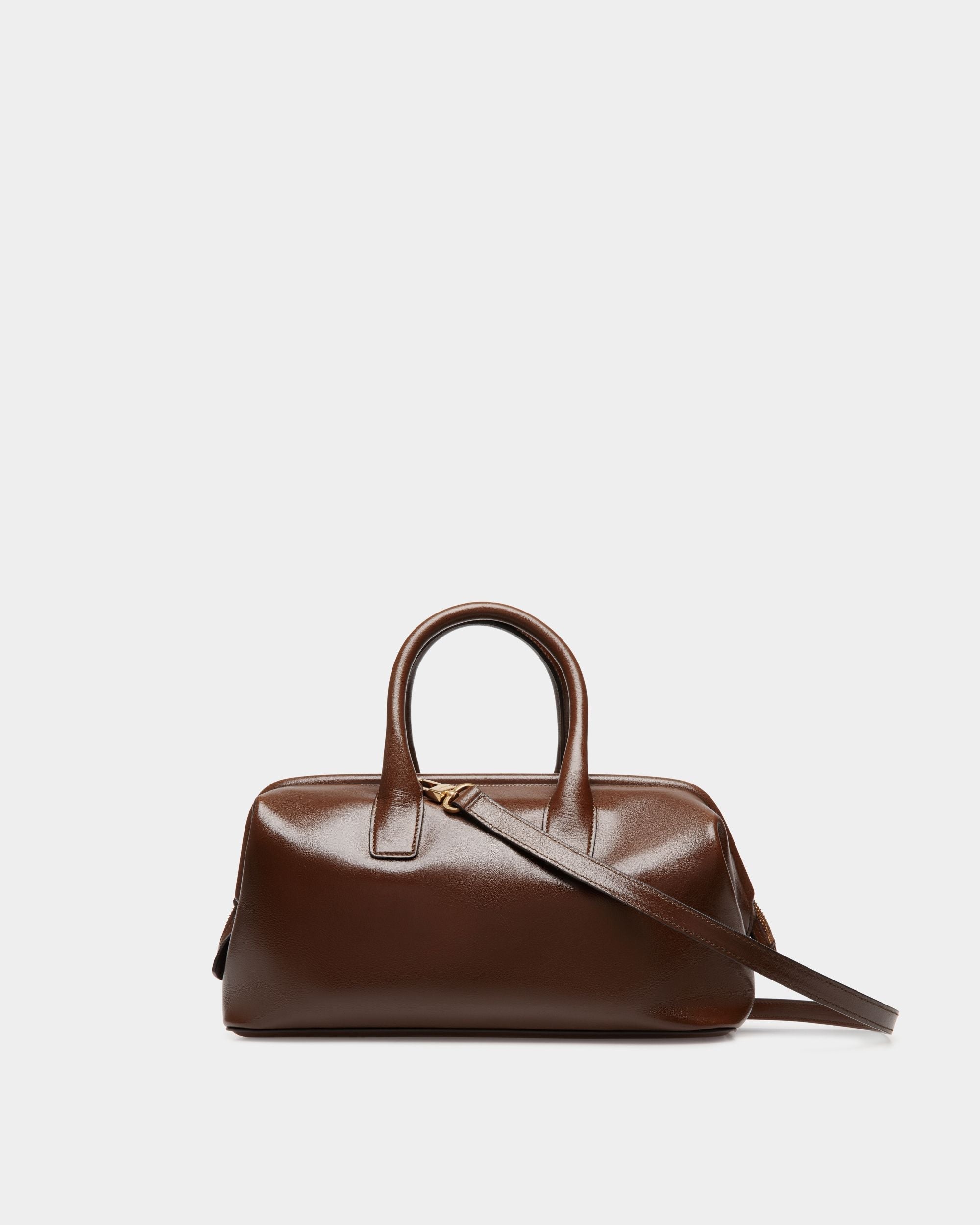 Bally Global - Belle Small Top Handle Bag In Marron Glacé Leather - Marron