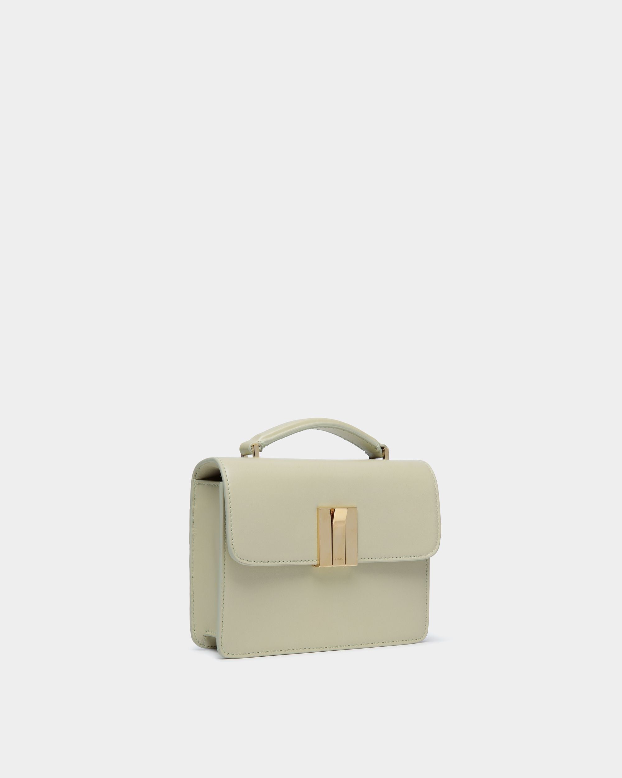 Bally Global - Minibolso Con Asa Superior Ollam De Piel Cepillada Antique White - Blanco